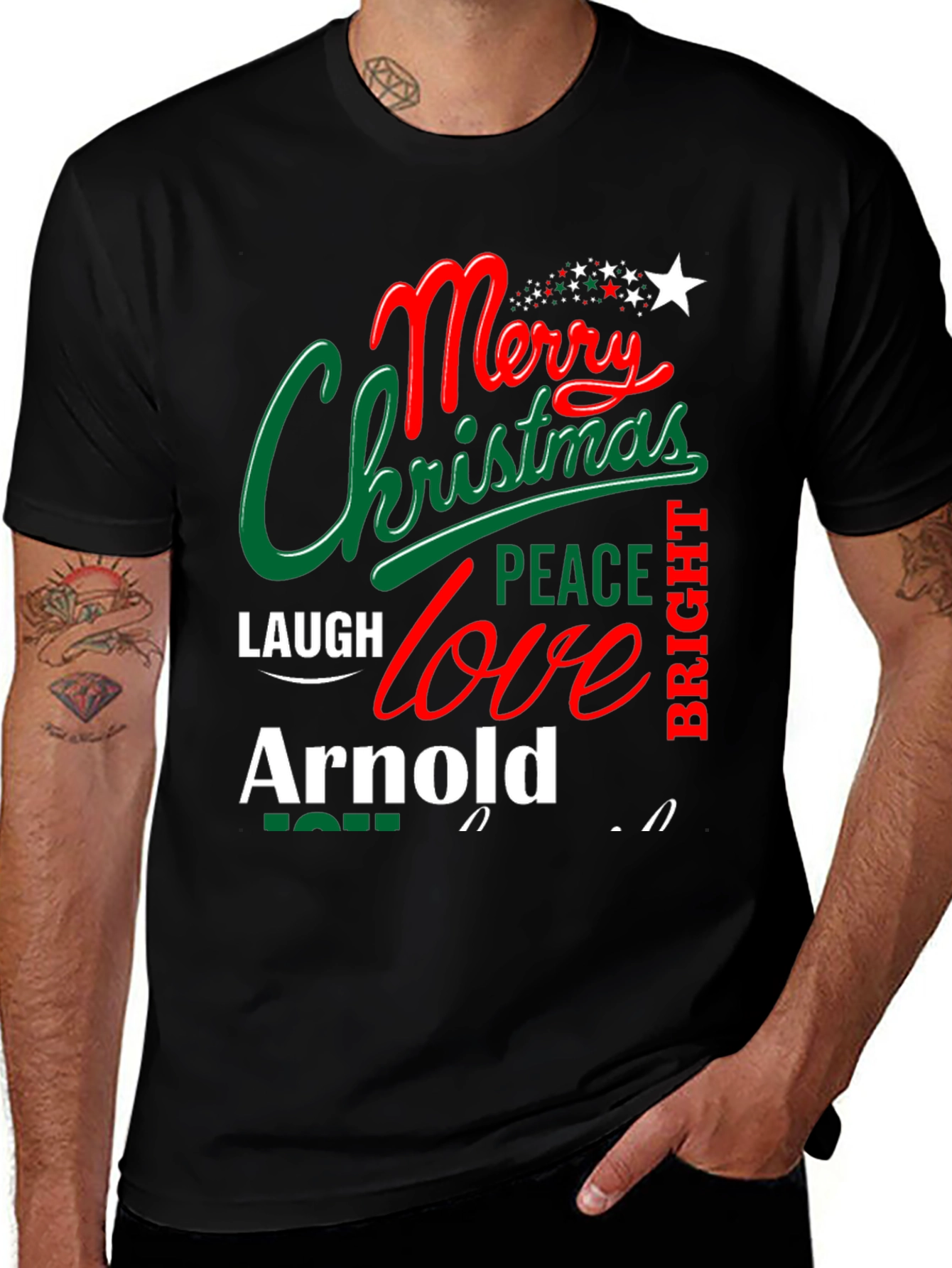 Merry Christmas Arnold T-Shirt Festive Holiday Tee