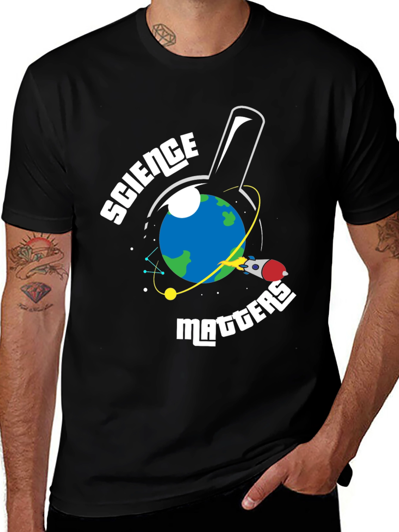 Variant 22 of Science Matters Graphic T-Shirt - Black Crew Neck