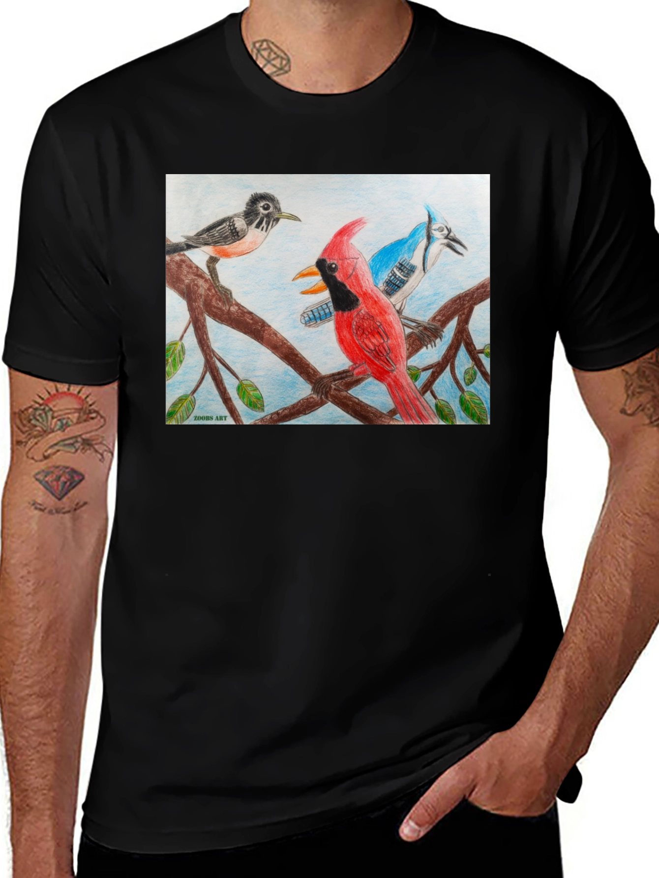 Variant 17 of Birds on Branch Graphic Tee