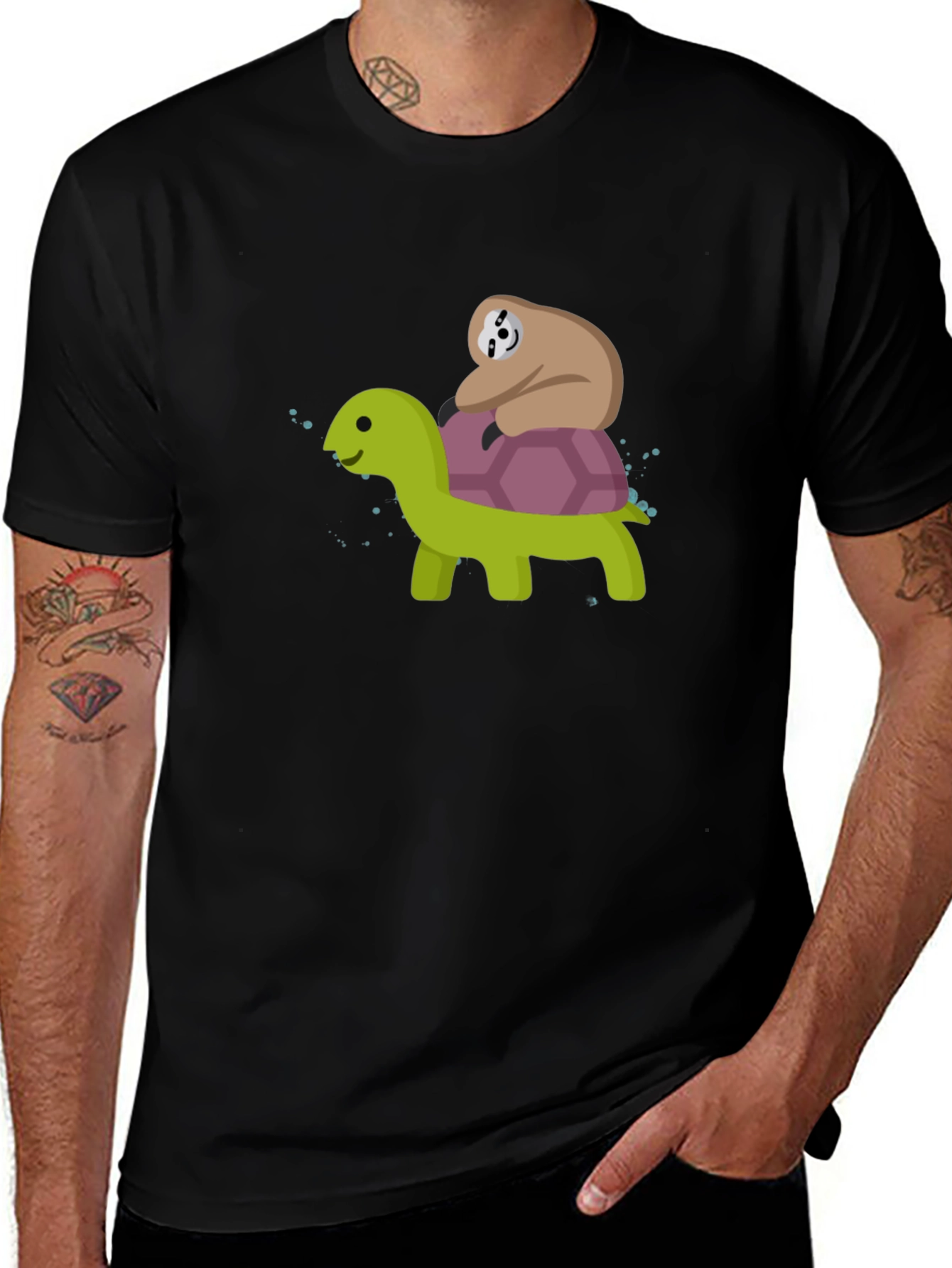 Variant 7 of Sloth Riding Turtle Graphic Tee