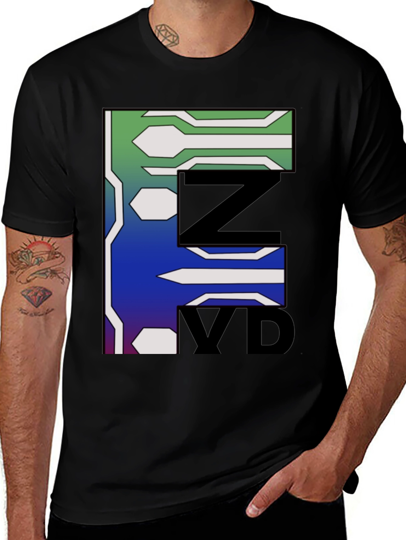 Variant 19 of Futuristic Circuitry Graphic Tee