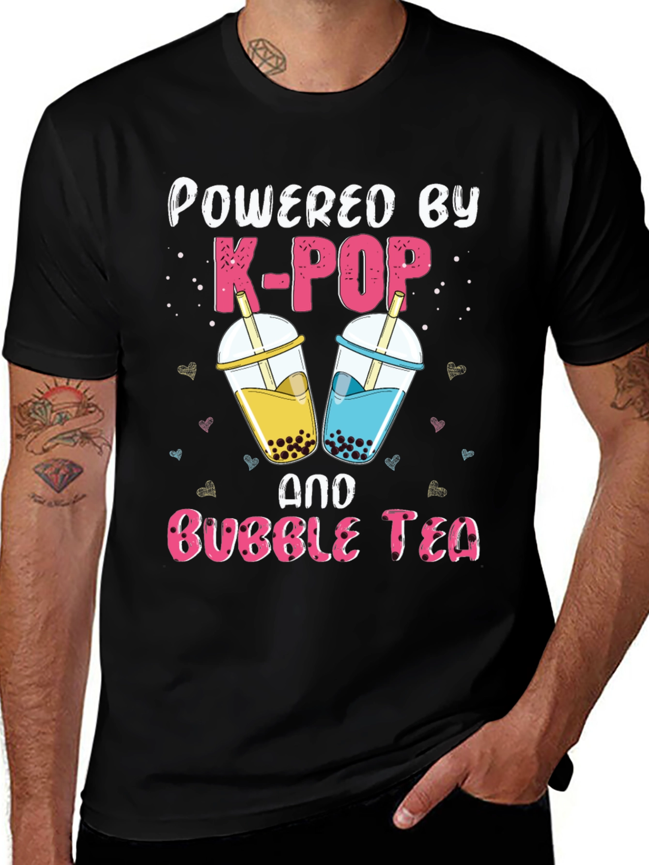 Variant 24 of Powered by K-POP and Bubble Tea Graphic Tee