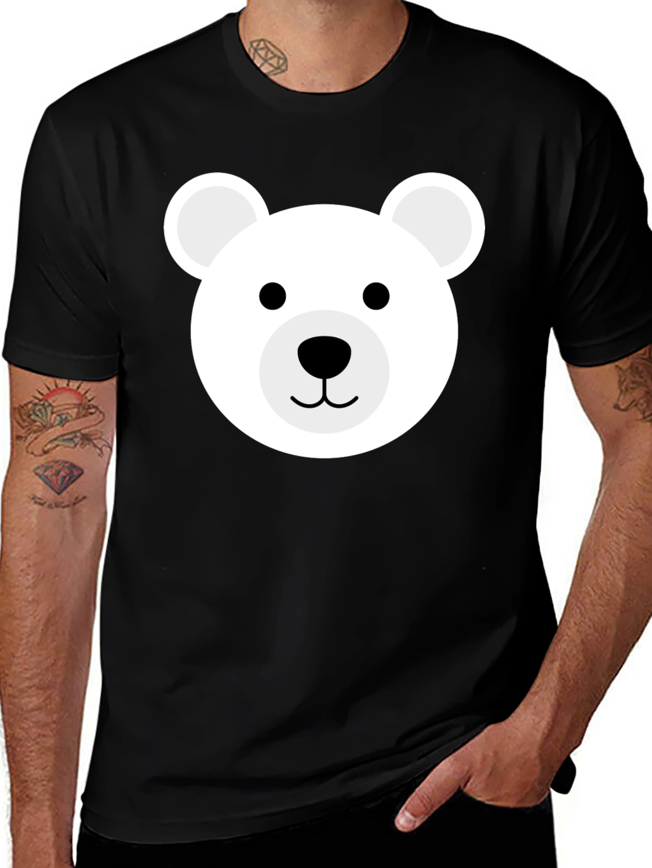 Variant 5 of Cute Bear Graphic Black T-Shirt
