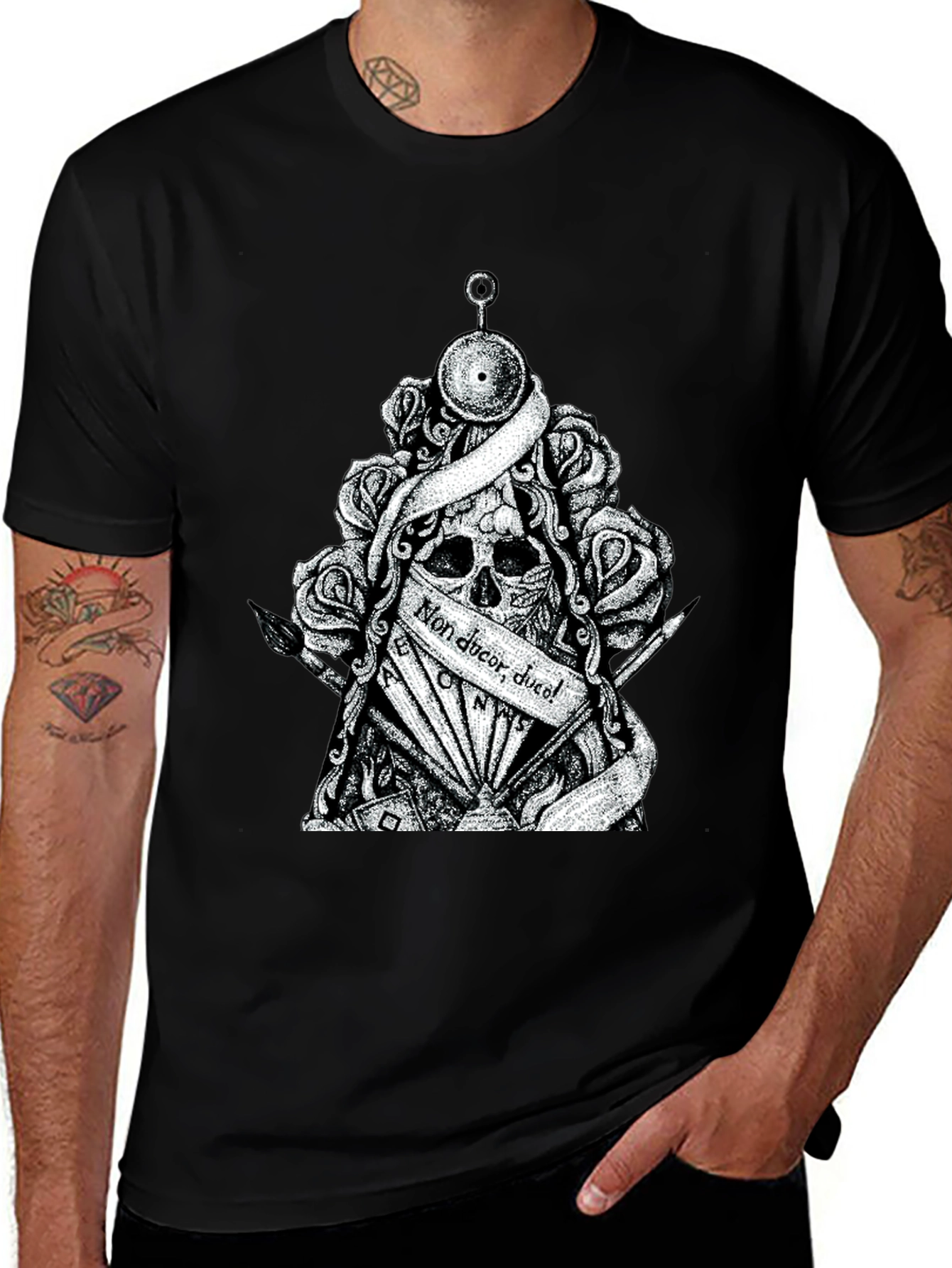 Variant 14 of Skull Rose Graphic Print T-Shirt - Unique Design