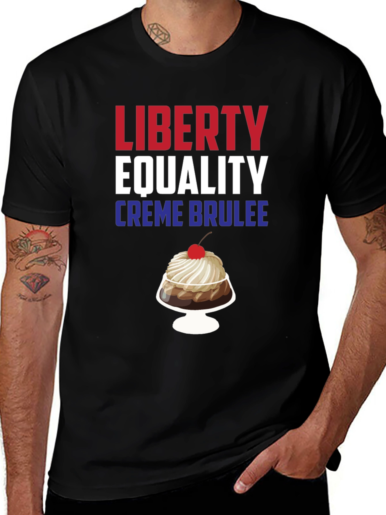 Variant 12 of Liberty Equality Crème Brûlée Black Graphic Tee