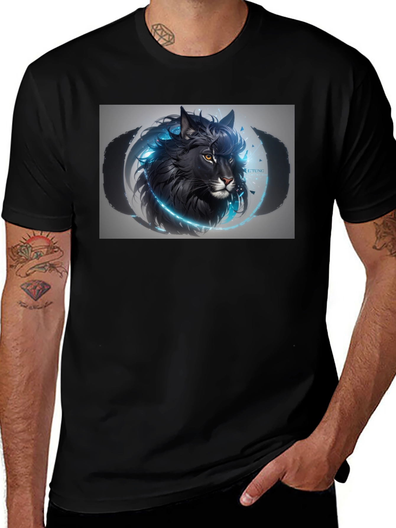 Variant 5 of Black Wolf Graphic T-Shirt - Men's Premium Tee