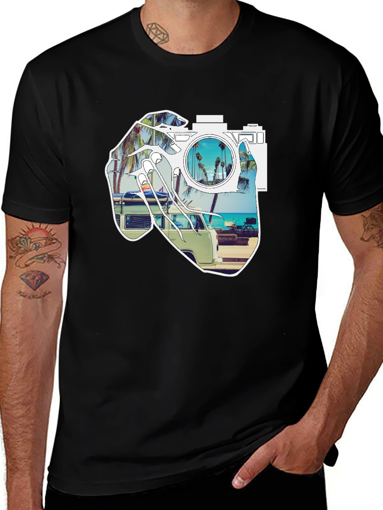 Variant 6 of Retro Camera Graphic T-Shirt - Vacation Vibes