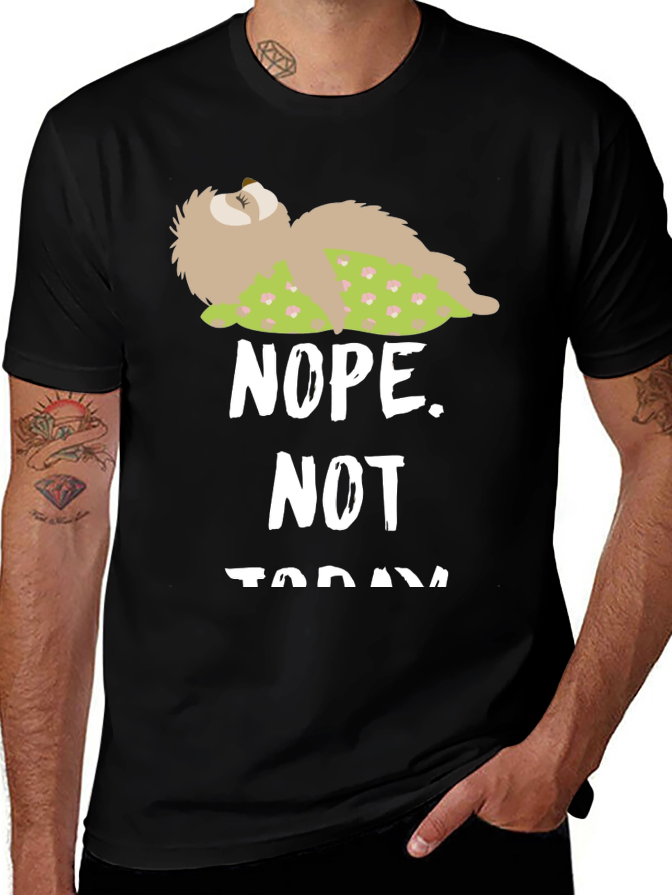 Variant 9 of Nope Not Today Sloth Graphic Tee - Funny Lazy Day T-Shirt