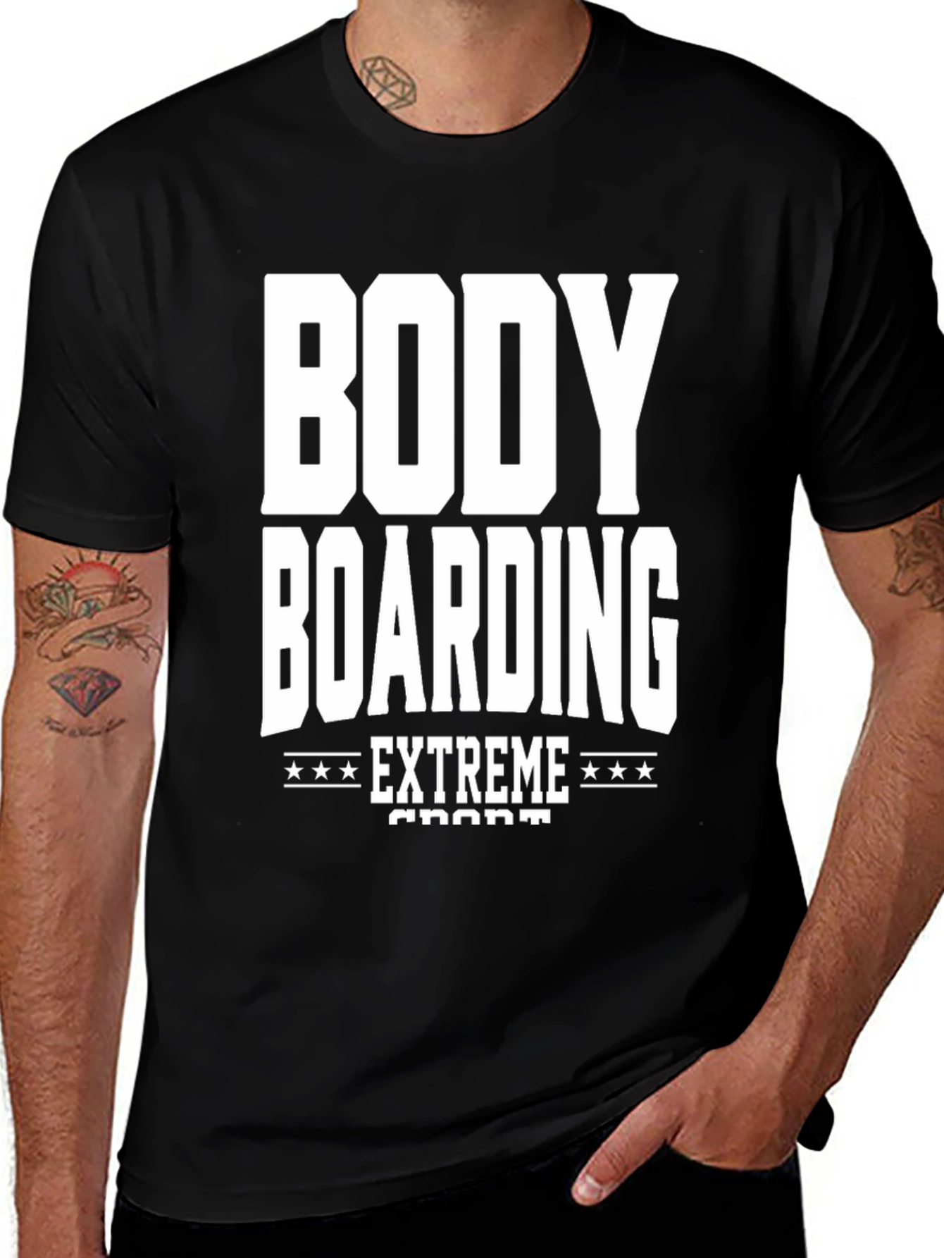 Variant 16 of Body Boarding Extreme Sport Black Tee