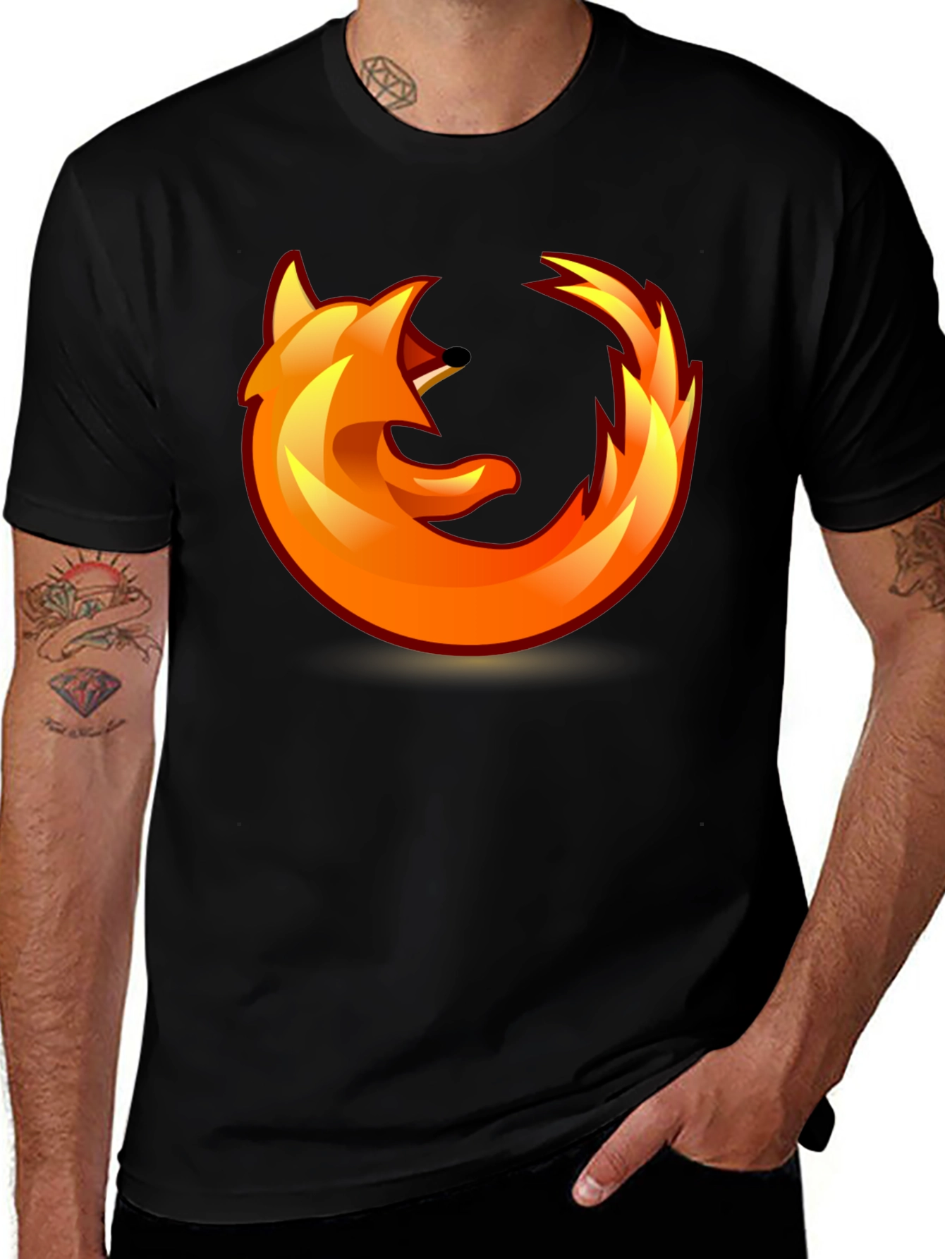Firefox Logo Black T-Shirt