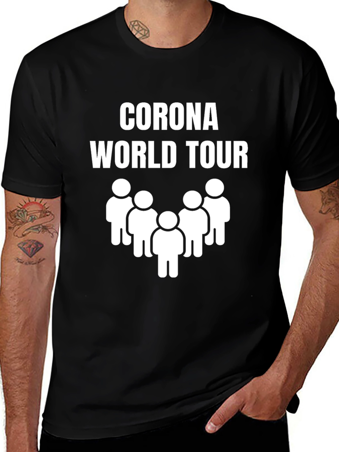 Variant 25 of Corona World Tour Black T-Shirt