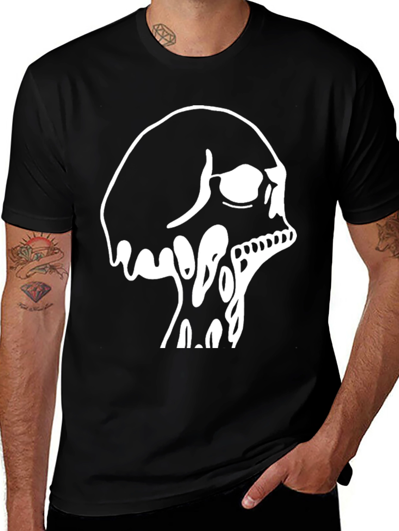 Variant 14 of Skull Graphic Black T-Shirt for Men