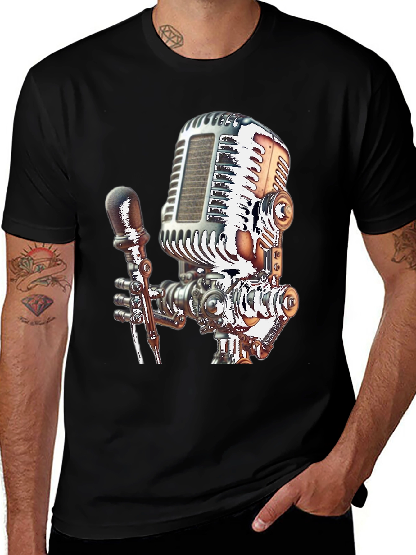 Variant 11 of Retro Microphone Graphic T-Shirt