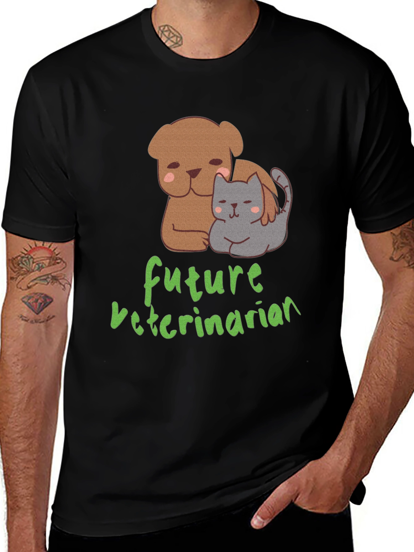 Variant 26 of Future Veterinarian T-Shirt: Cute Dog & Cat Design