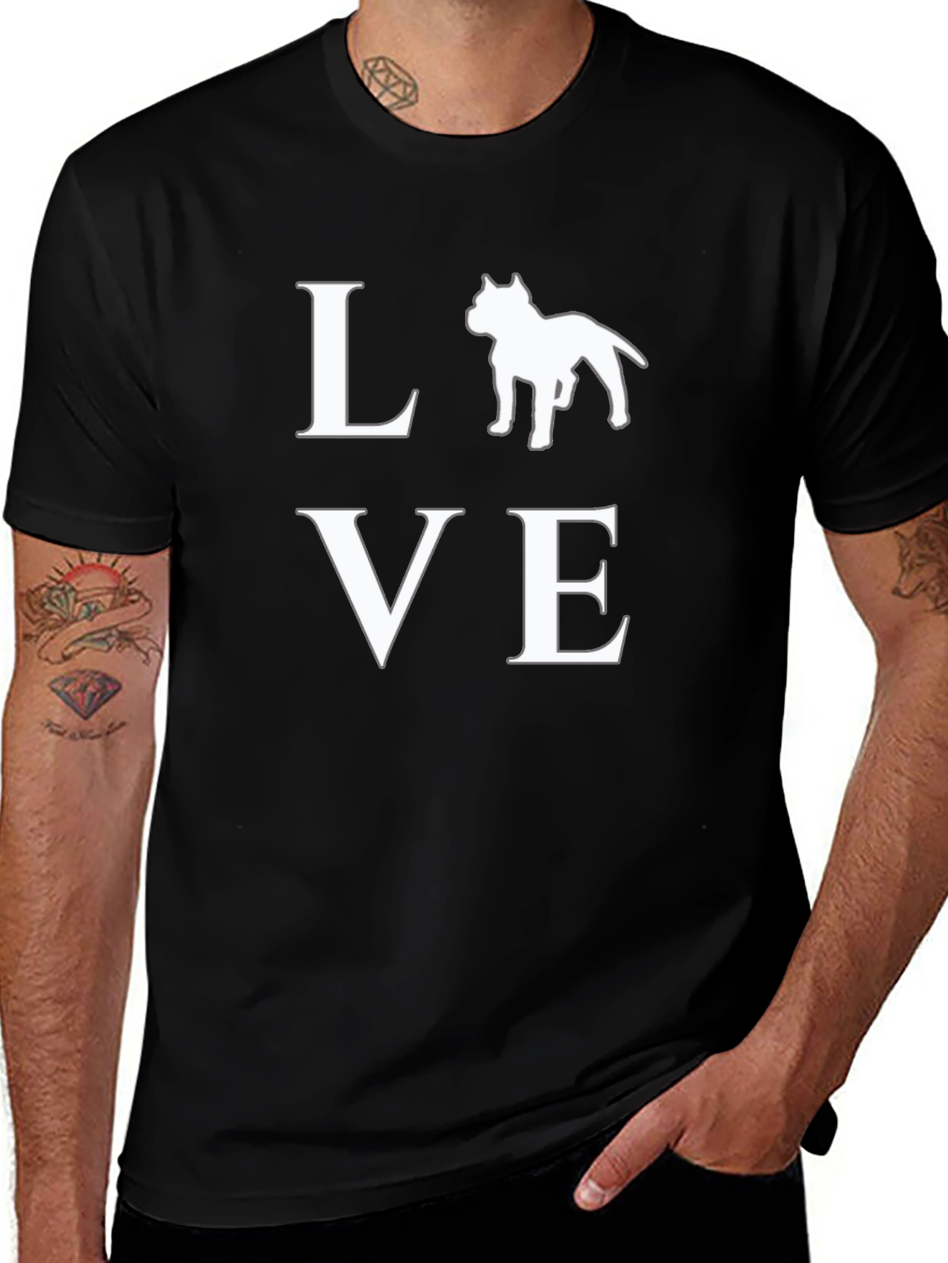 Variant 10 of Dog Lover T-Shirt - 'LOVE' Design