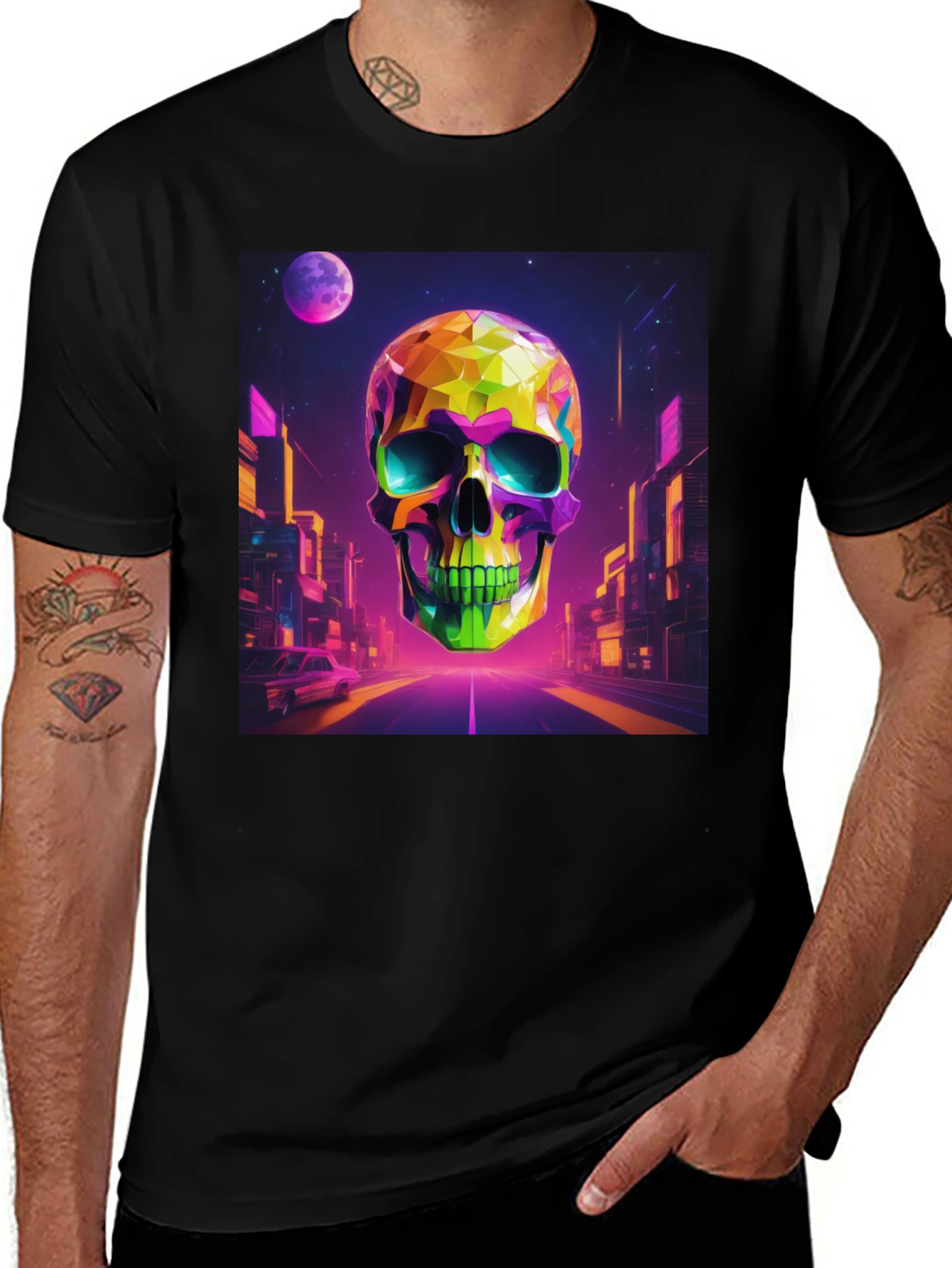 Variant 5 of Cyberpunk Skull T-Shirt