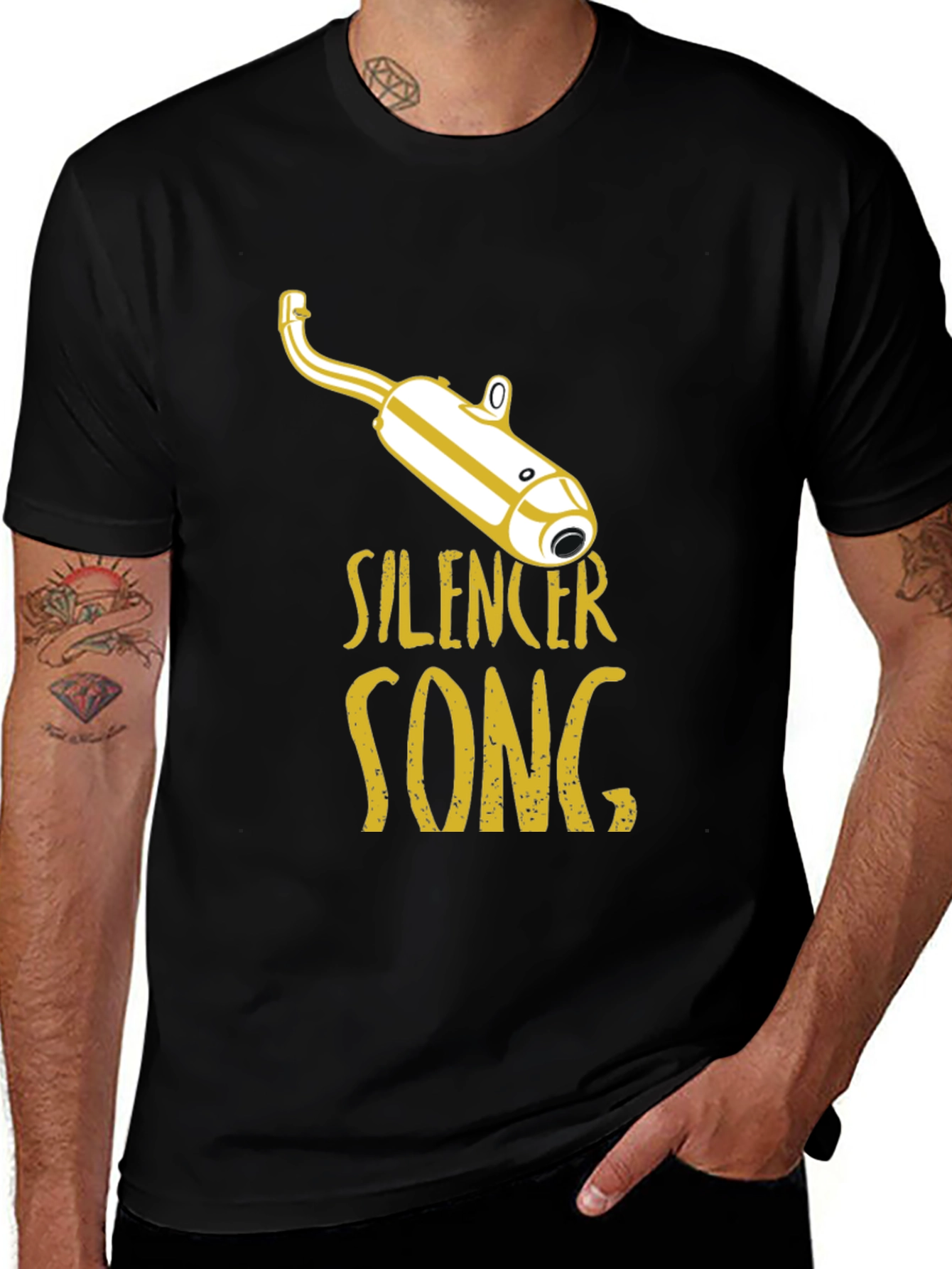 Variant 23 of Silencer Song Graphic T-Shirt - Black Cotton Tee