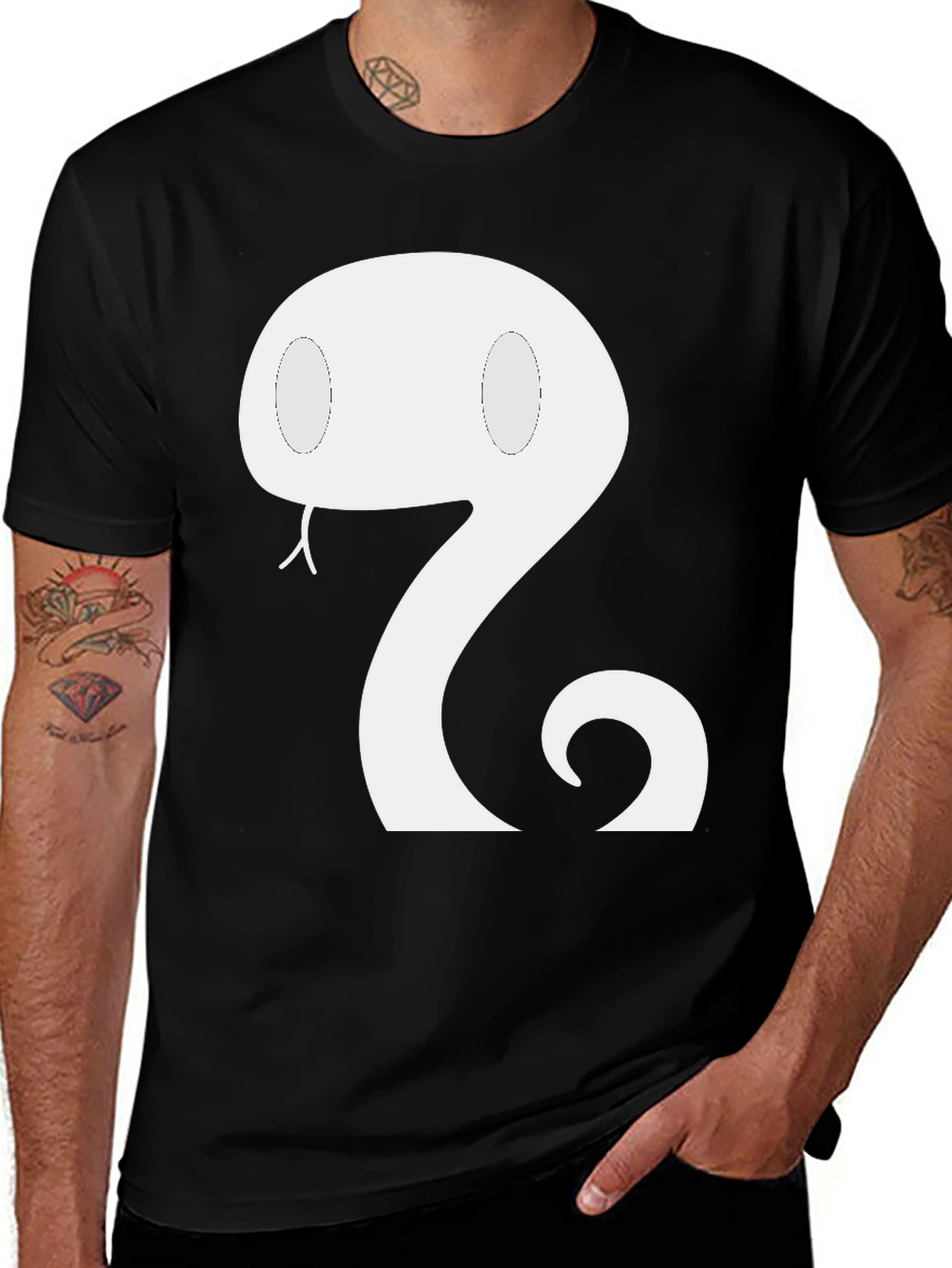 Variant 15 of Snake Graphic Tee - Black Cotton T-Shirt
