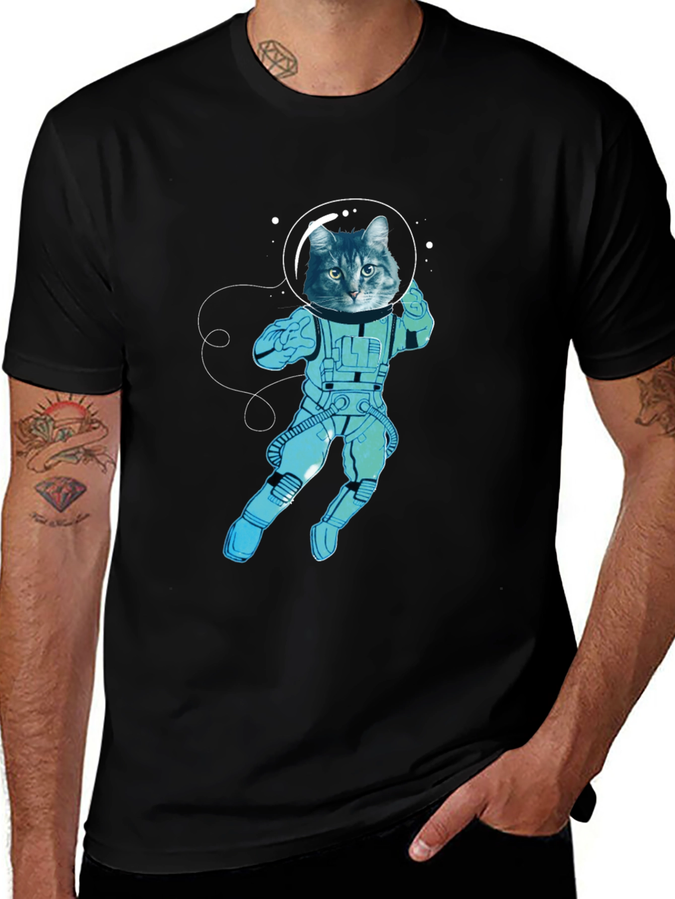 Variant 18 of Cat Astronaut Graphic T-Shirt - Space Lover Tee
