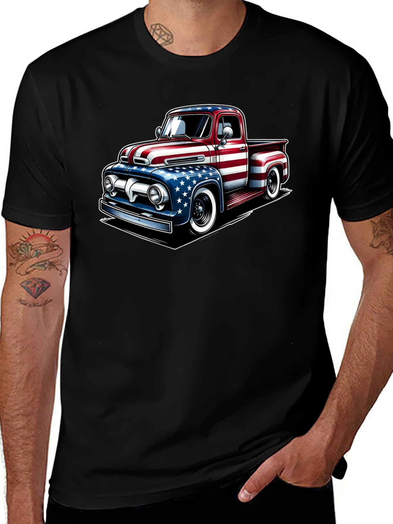 American Flag Truck T-Shirt