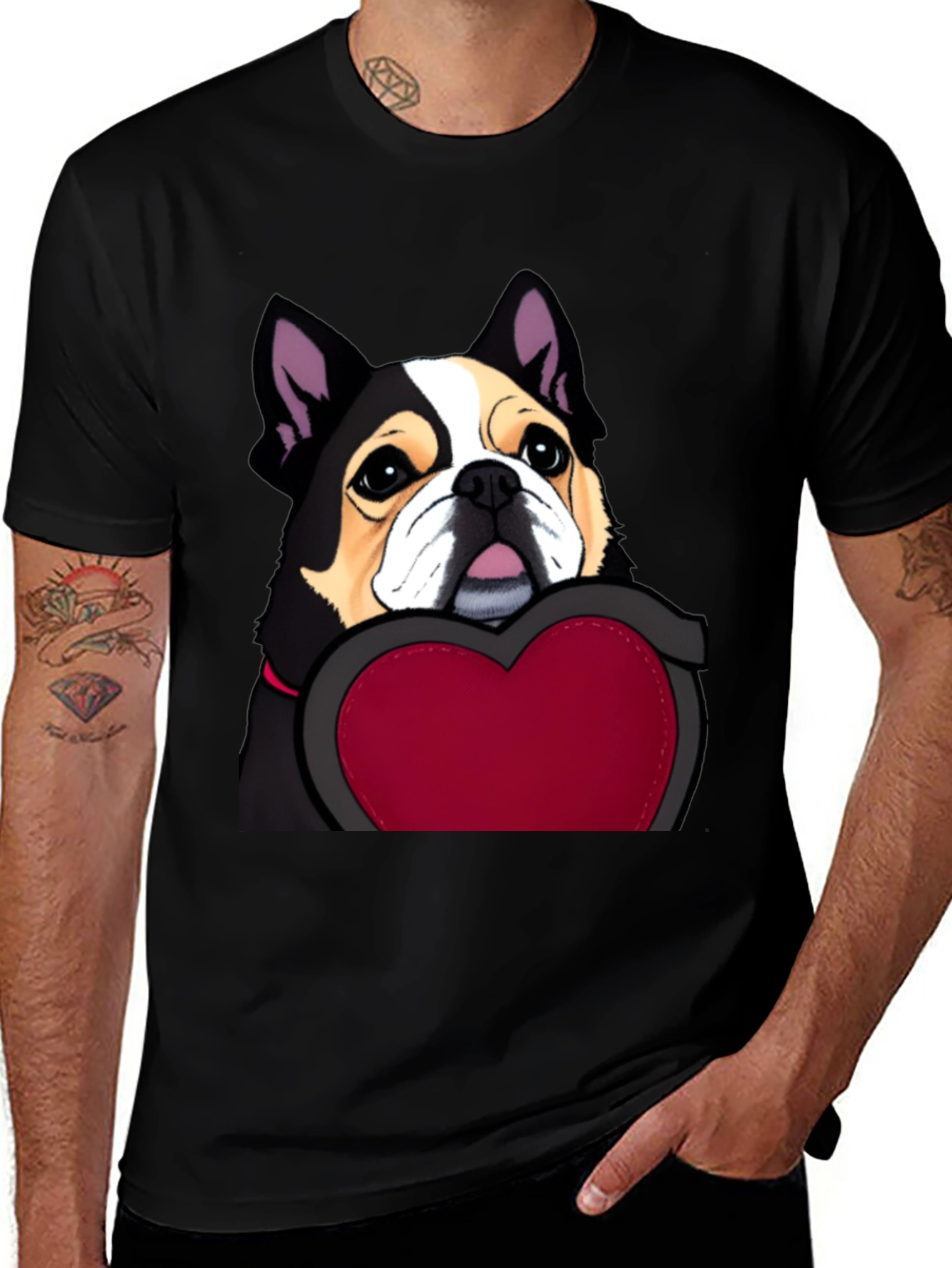 Variant 13 of Dog with Heart Graphic Tee