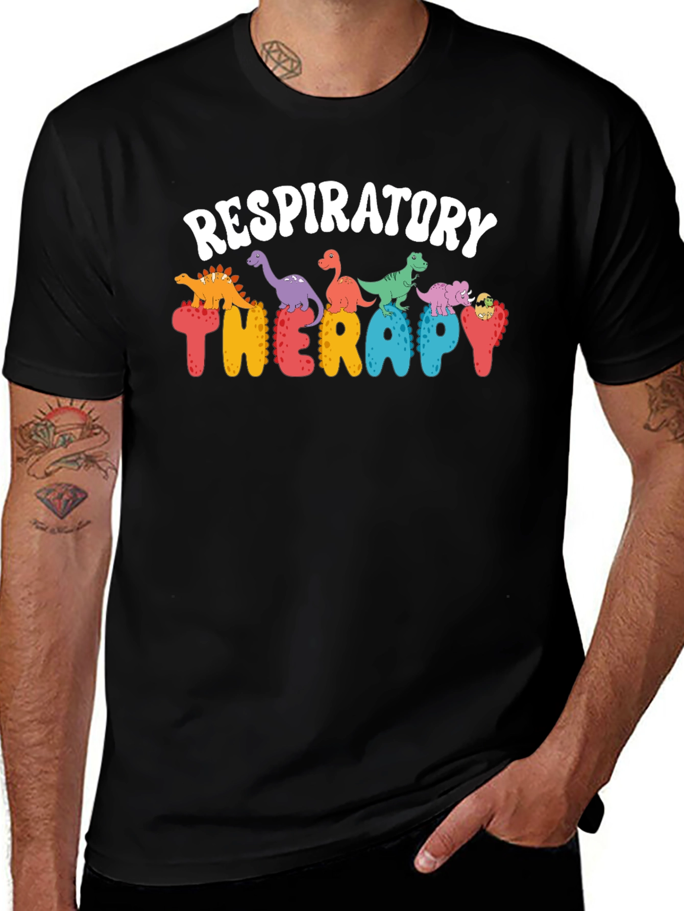 Respiratory Therapy Dinosaur Graphic Tee