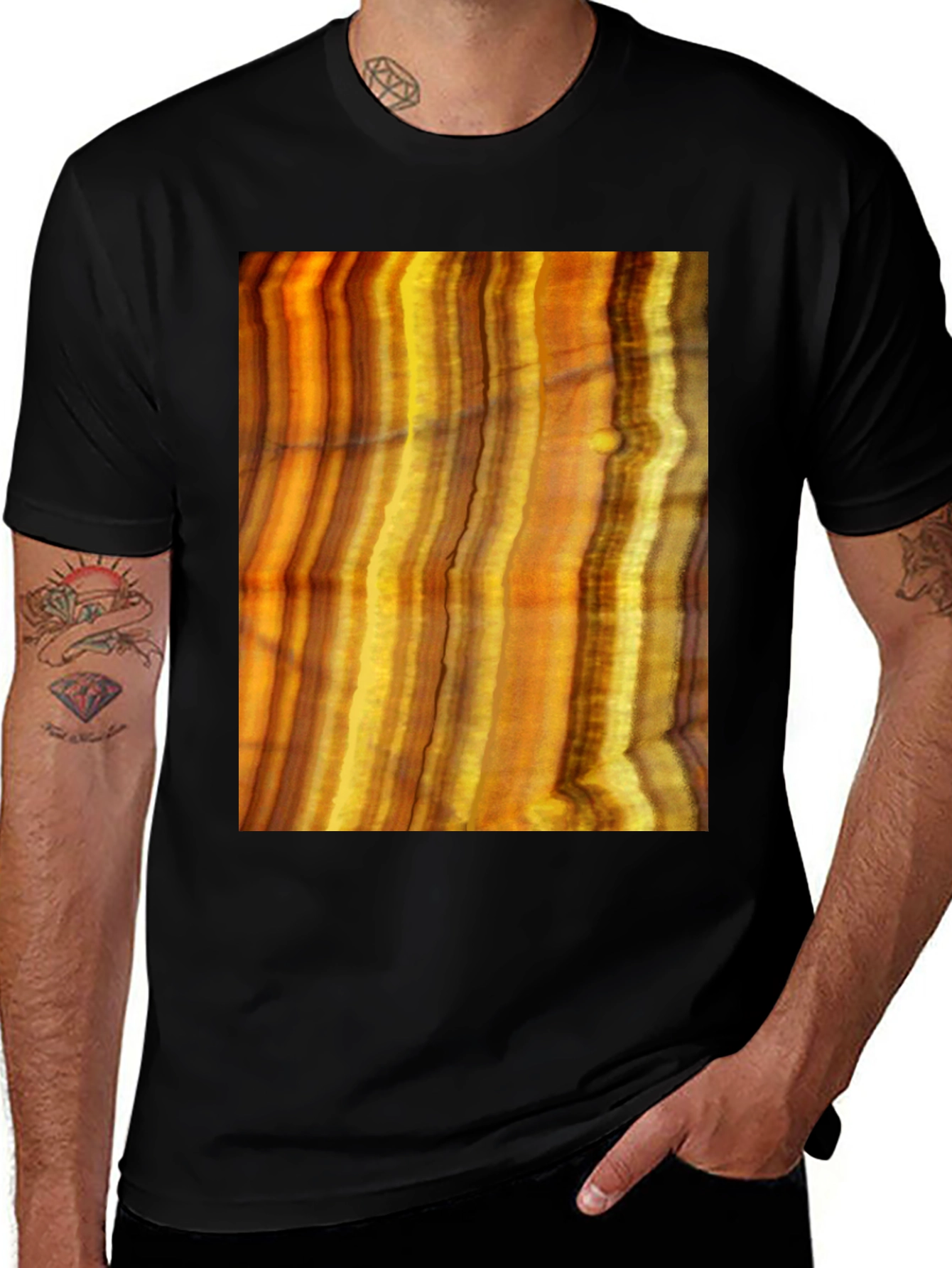 Variant 22 of Striated Stone Graphic Tee - Casual Comfort