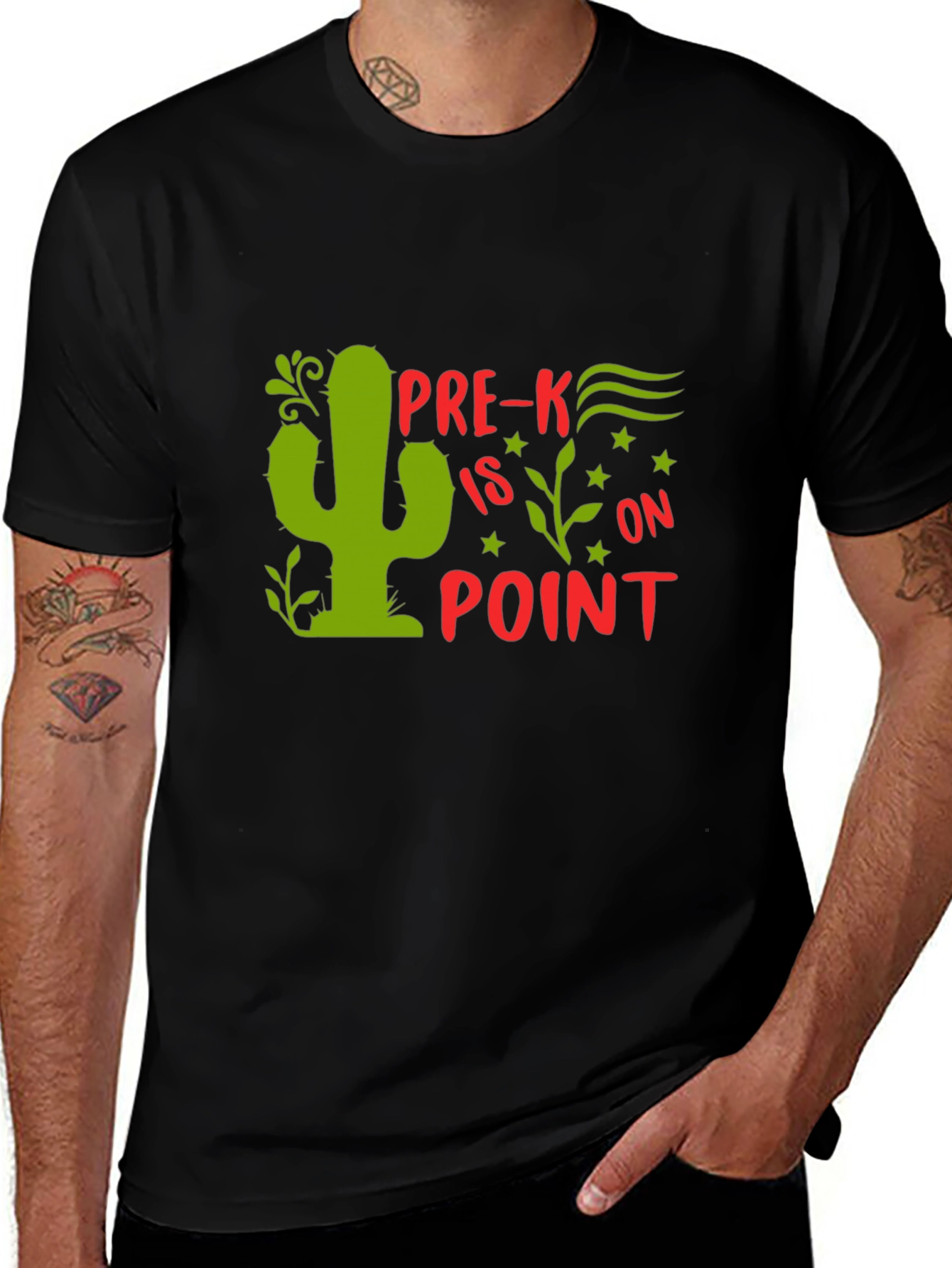 Variant 11 of Pre-K On Point Cactus T-Shirt - Black