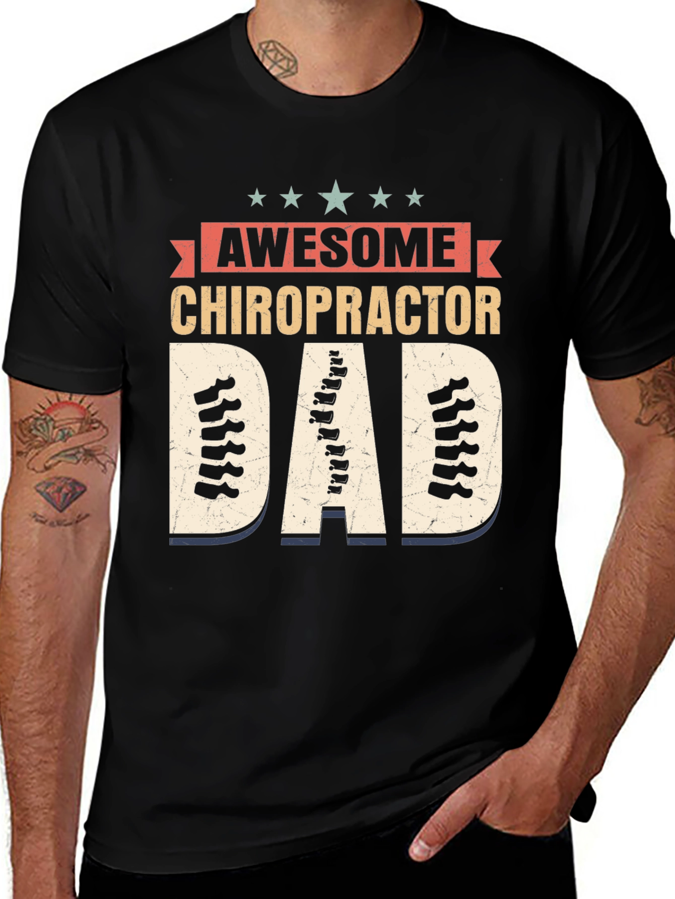 Variant 20 of Awesome Chiropractor Dad T-Shirt
