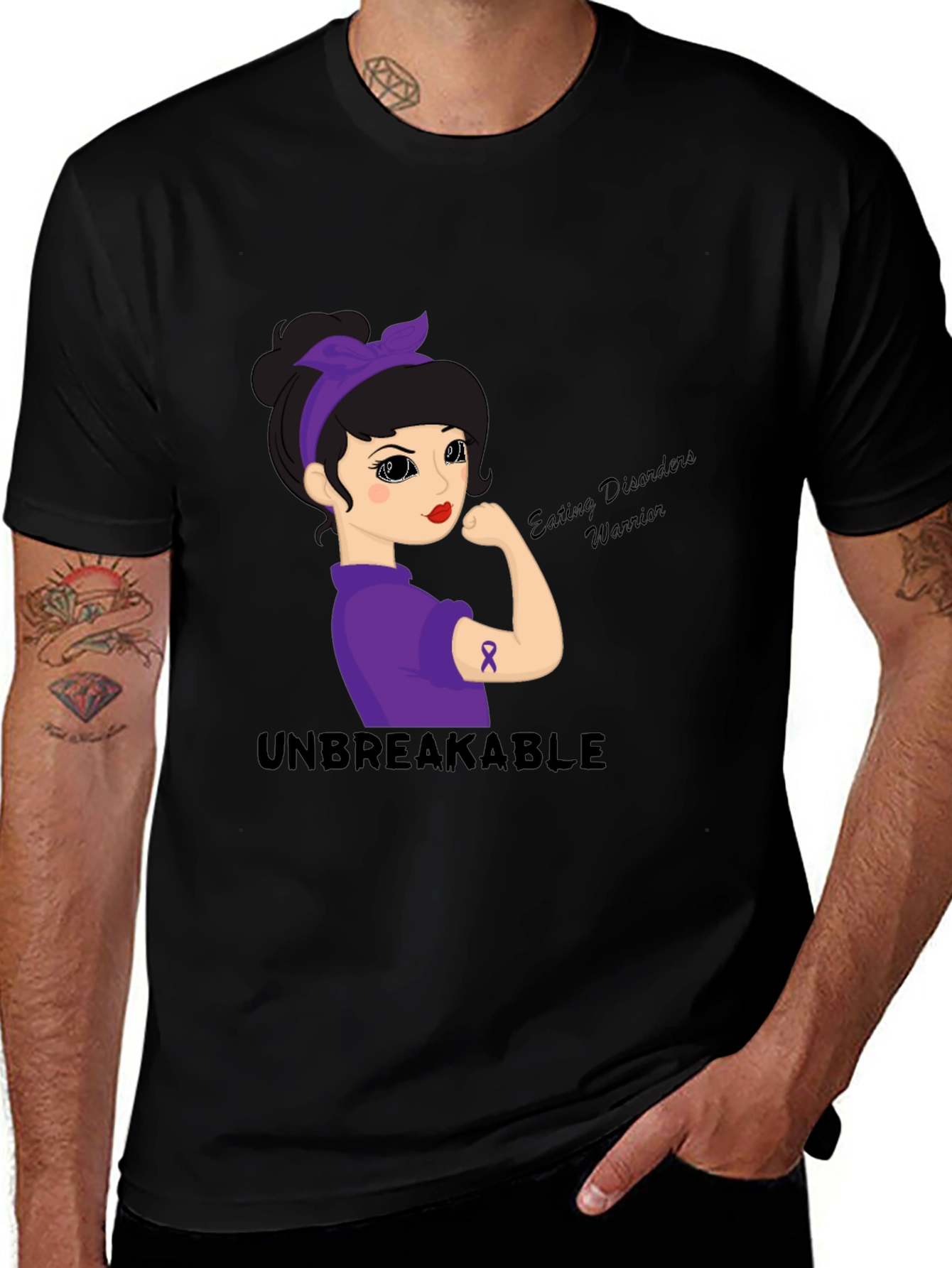 Variant 7 of Unbreakable Eating Disorders Warrior Graphic Tee