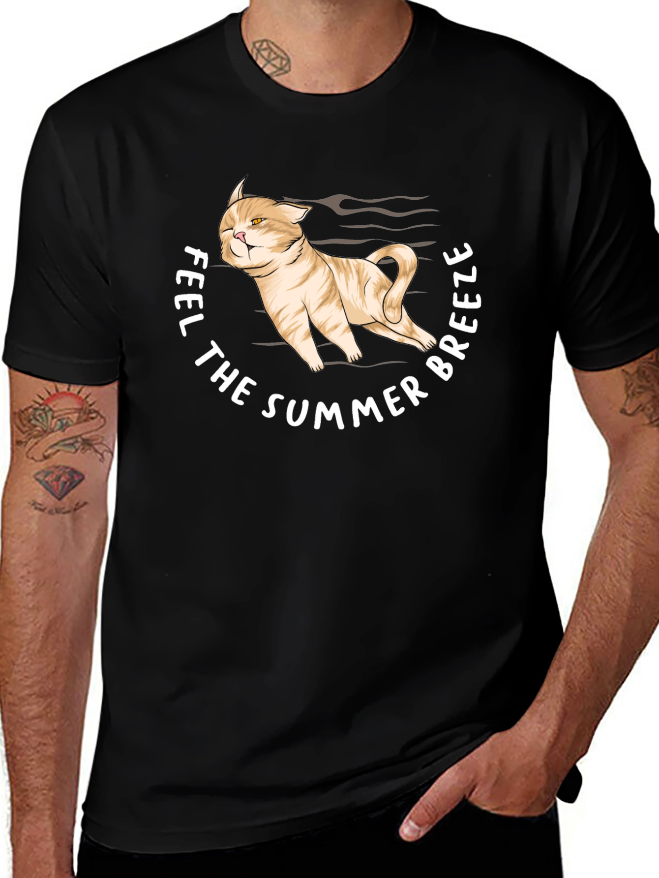 Variant 13 of Feel The Summer Breeze Cat T-Shirt