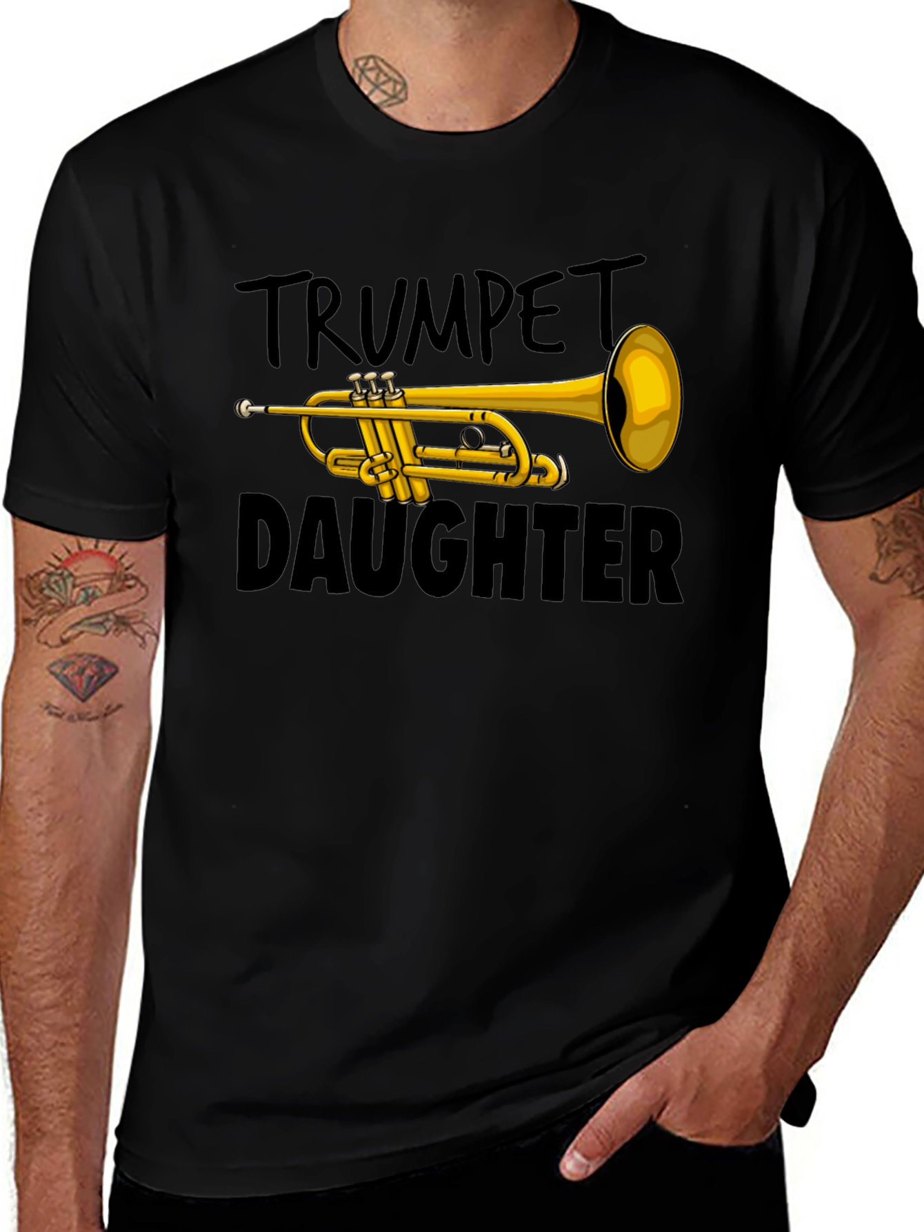 Variant 17 of Trumpet Daughter Black T-Shirt Musical Gift