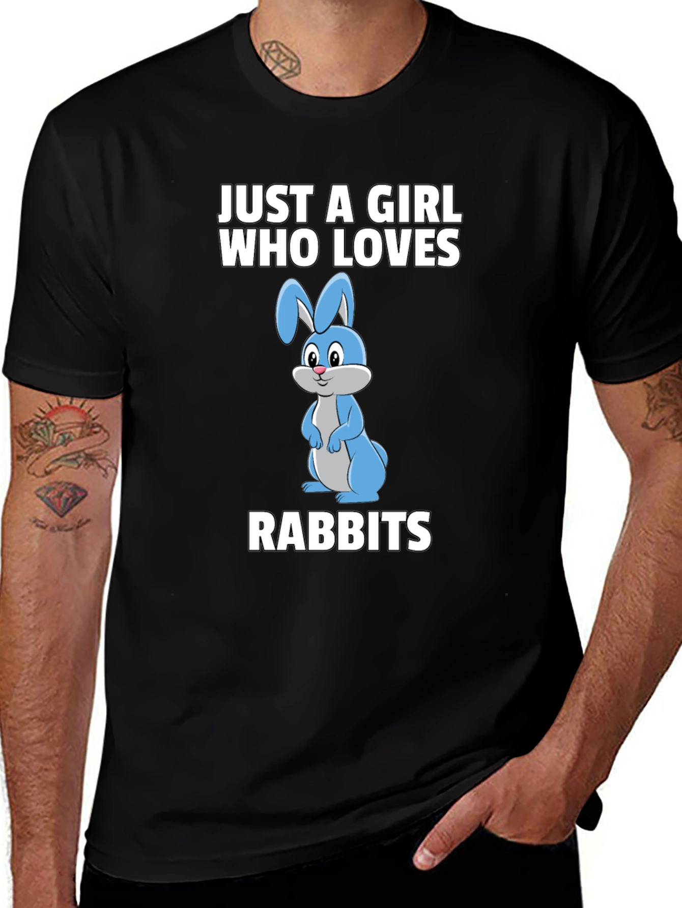 Variant 9 of Just a Girl Who Loves Rabbits Graphic T-Shirt