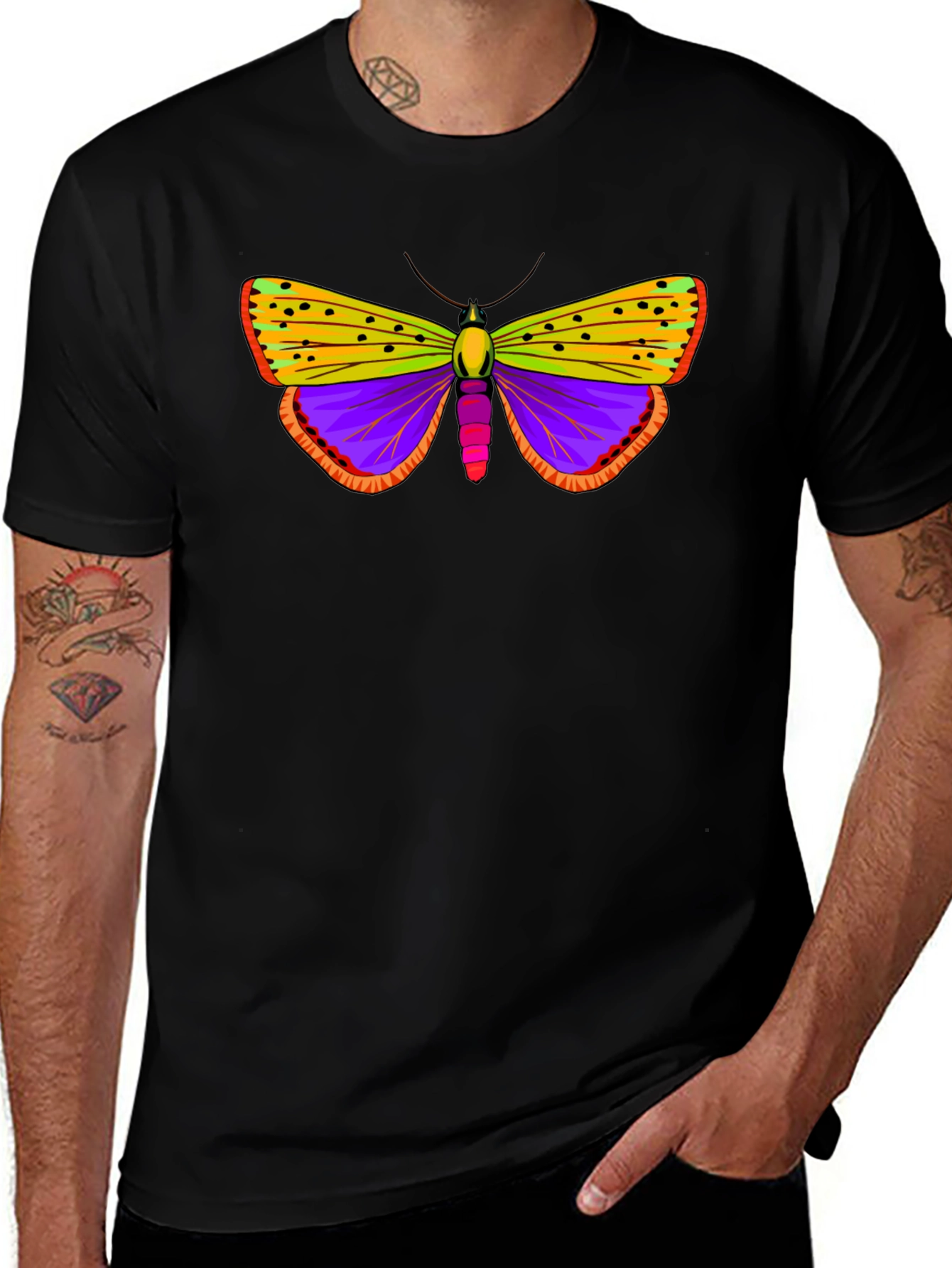 Variant 5 of Butterfly Graphic Print Black T-Shirt