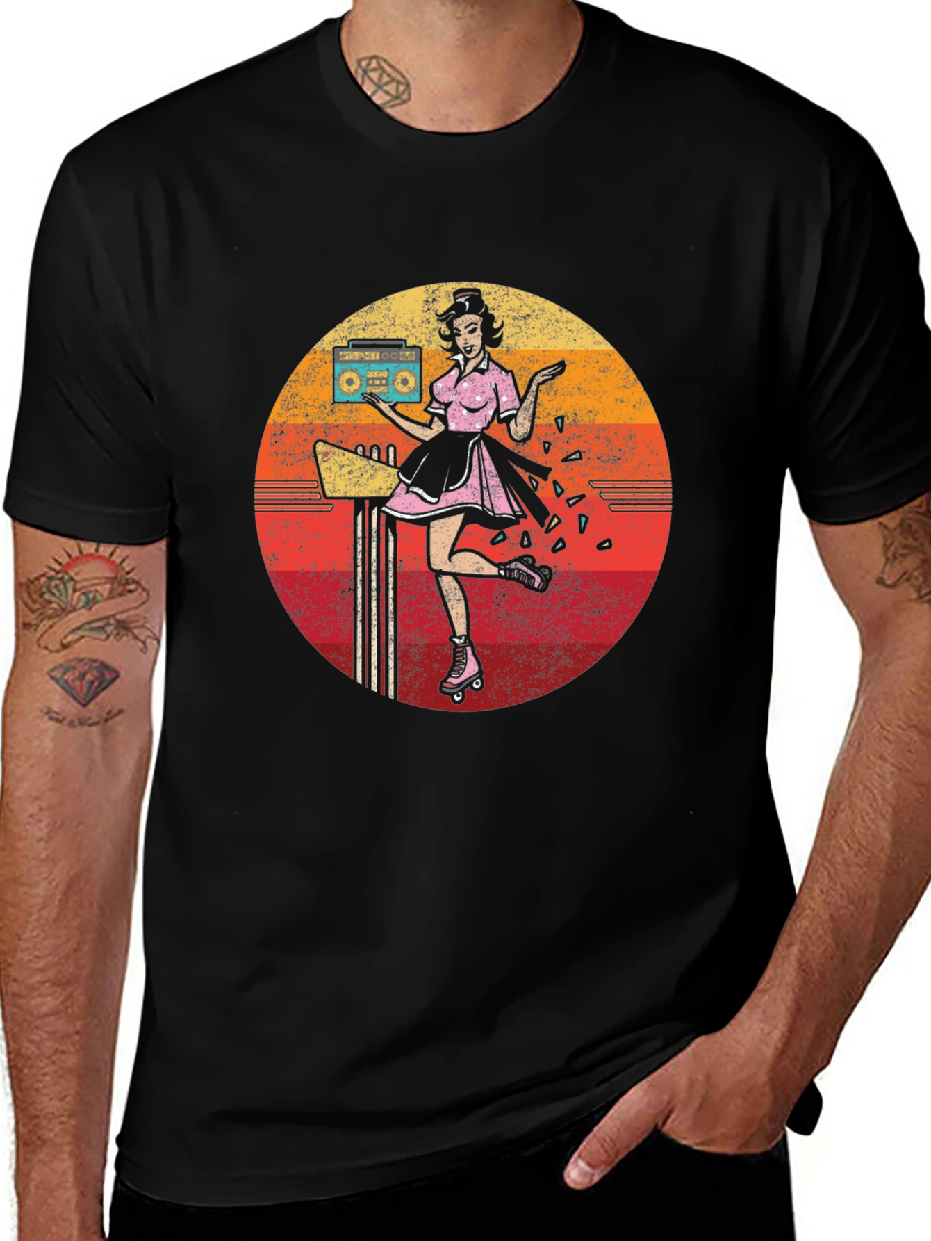Variant 20 of Retro Roller Skate Diner Waitress T-Shirt