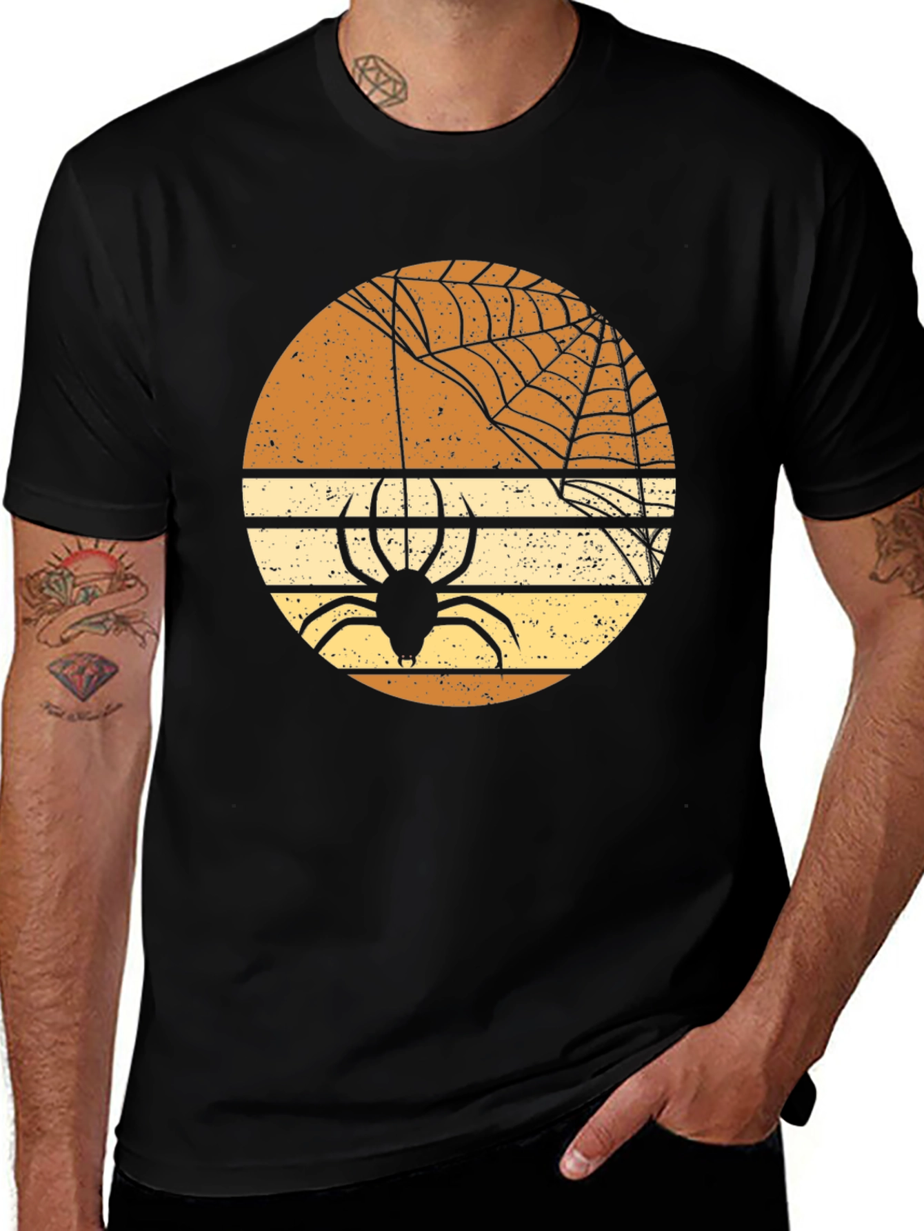 Variant 29 of Retro Halloween Spider Web Graphic T-Shirt