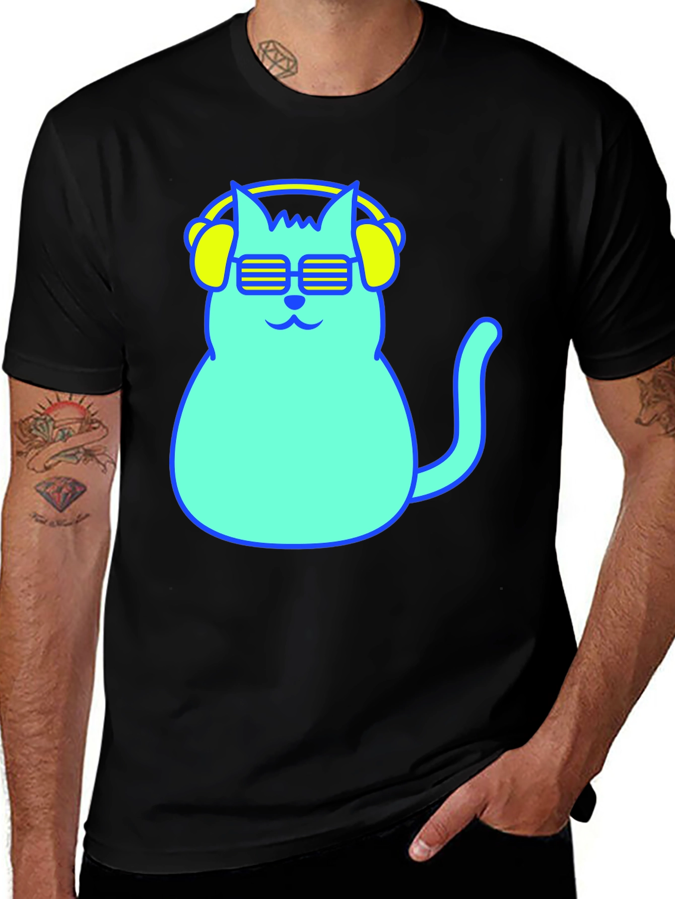 Variant 24 of Cool Cat Tee - Neon Style