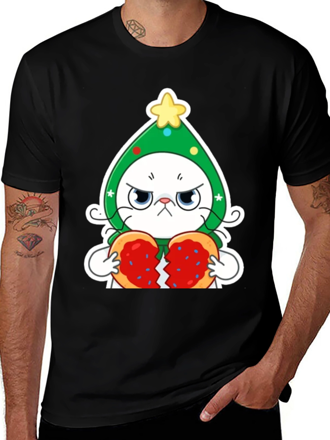 Variant 27 of Grumpy Christmas Cat Unisex T-Shirt