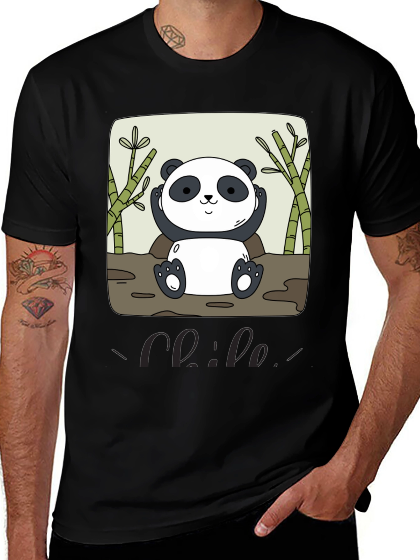 Variant 28 of Panda Graphic Print T-Shirt - Casual Style