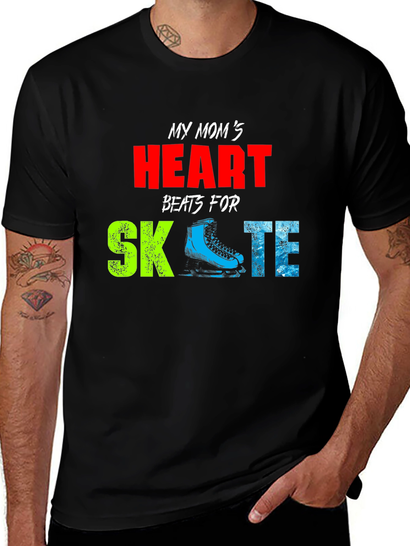 Variant 29 of My Mom's Heart Beats for Skate T-Shirt
