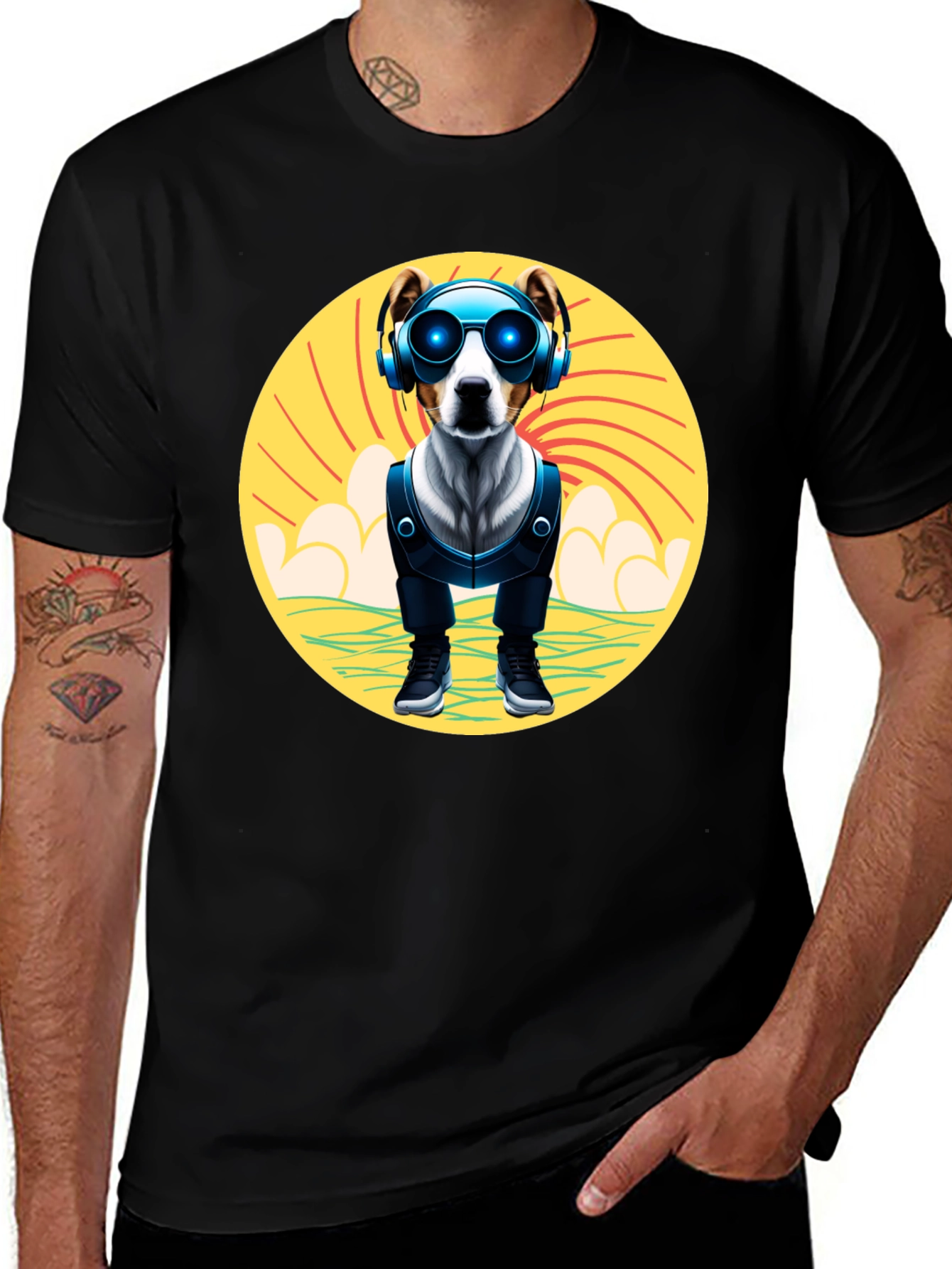 Variant 18 of Dog DJ T-Shirt: Cool Pup with Headphones