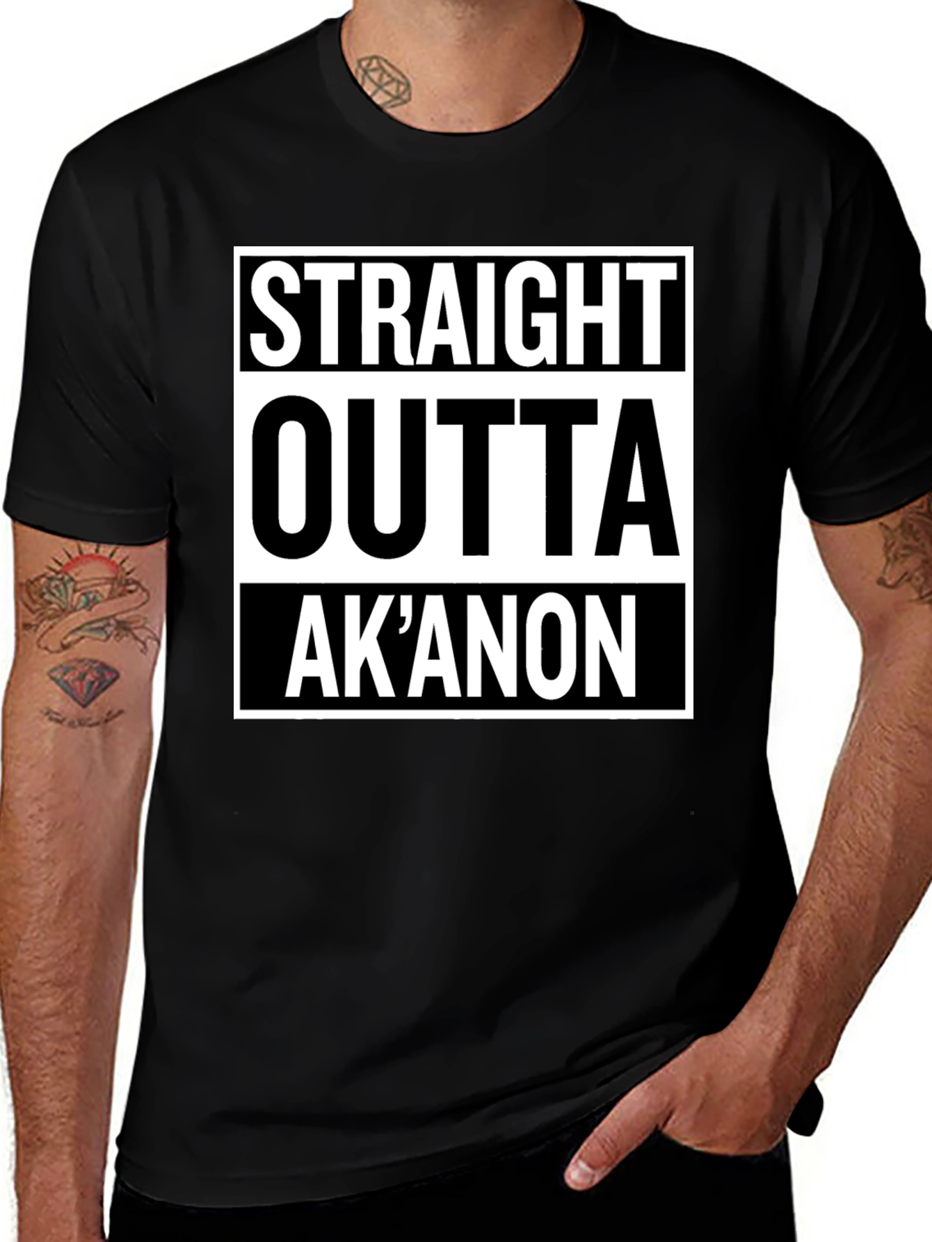 Variant 17 of Straight Outta Ak'Anon T-Shirt - Black, Graphic Tee