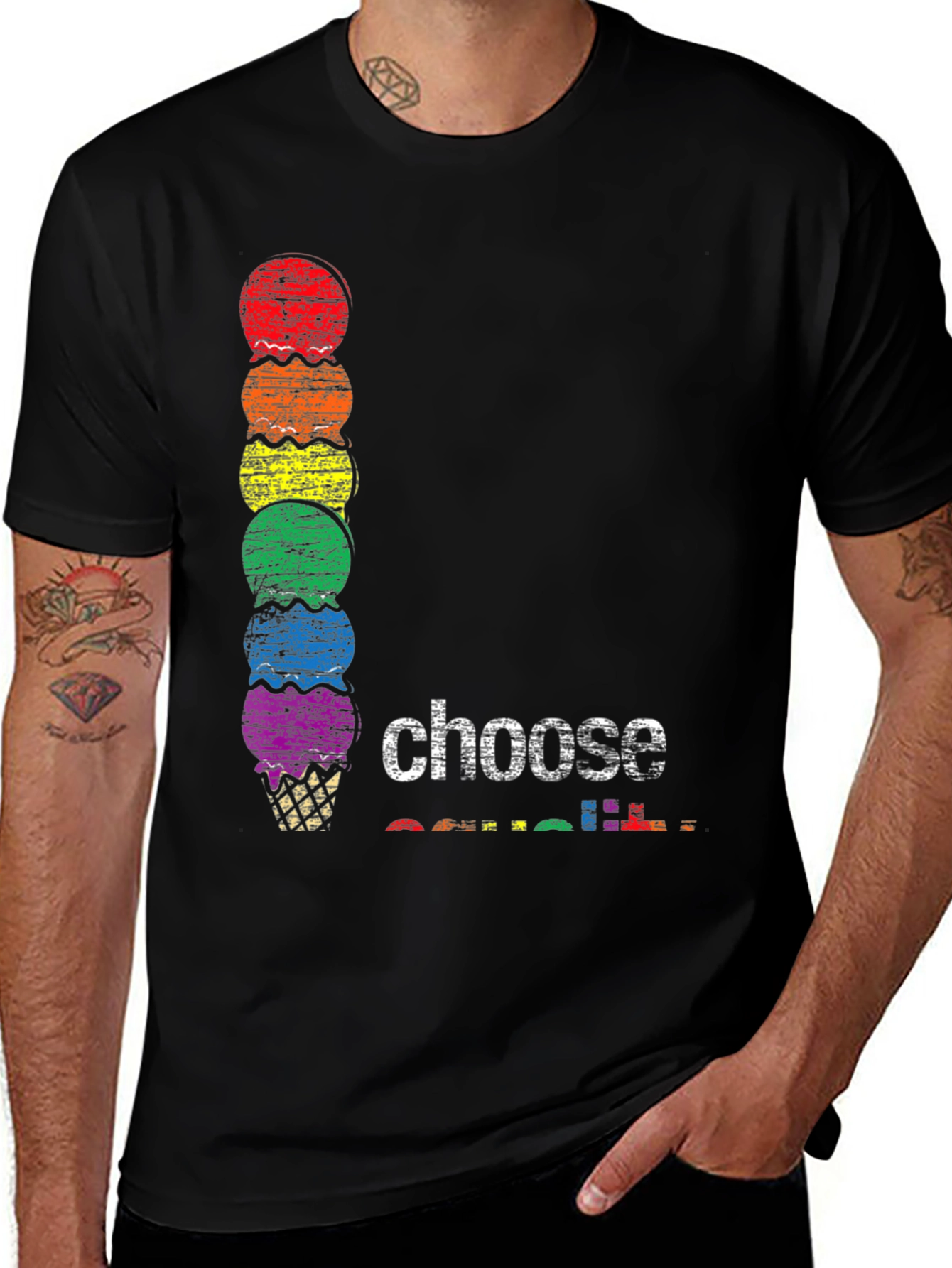 Variant 21 of Rainbow Ice Cream Choose T-Shirt