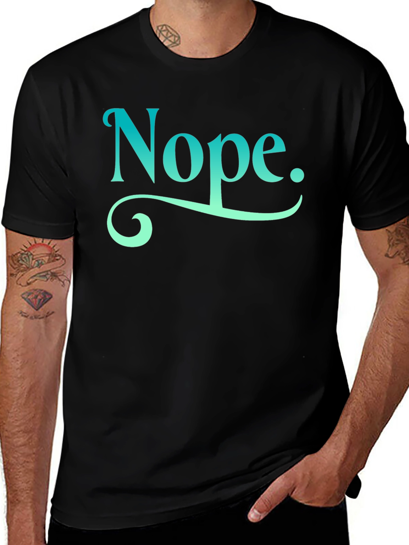 Nope Graphic Print Crew Neck T-Shirt