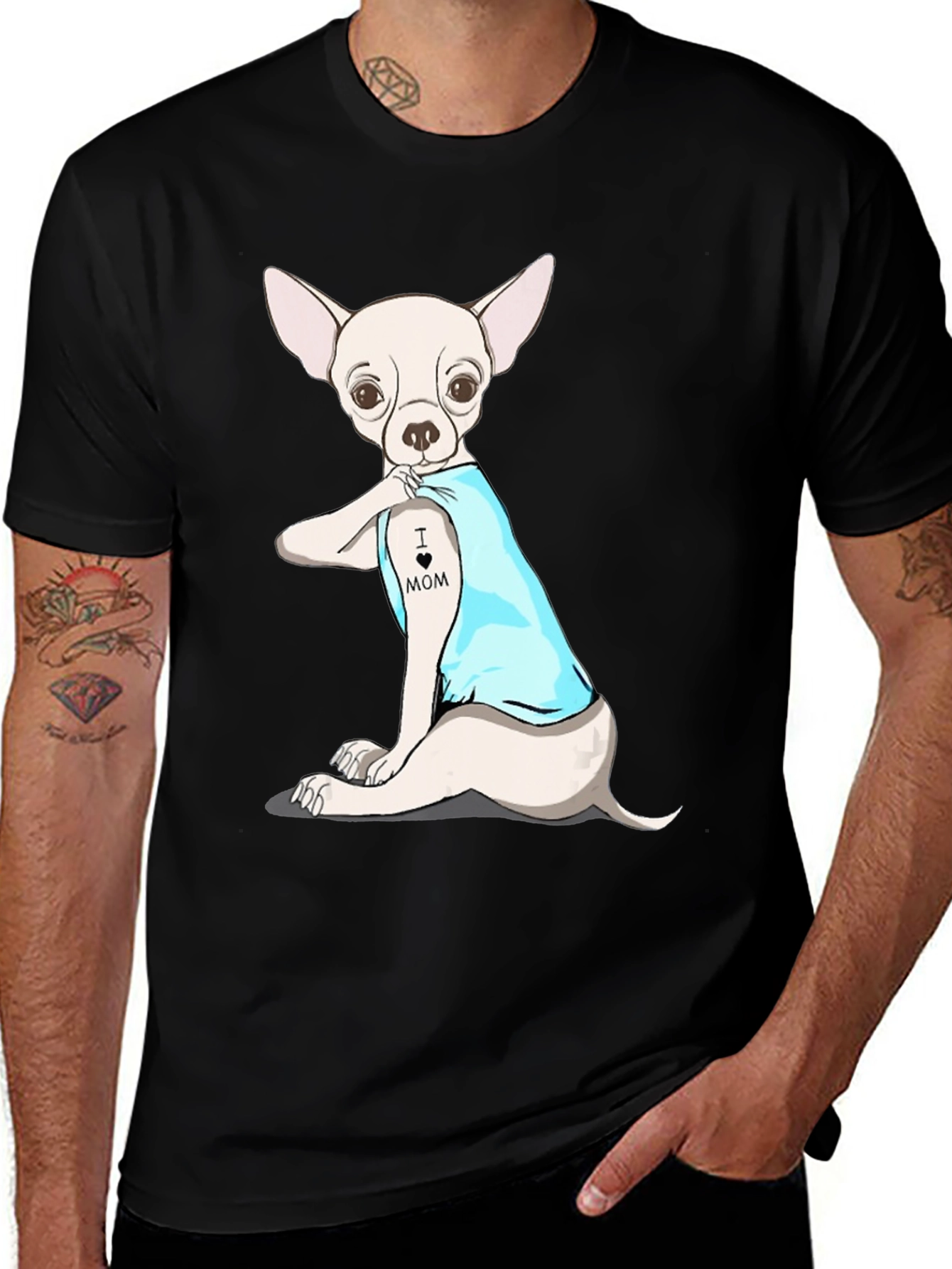 Variant 2 of Dog Mom Tattoo T-Shirt Funny Puppy Shirt