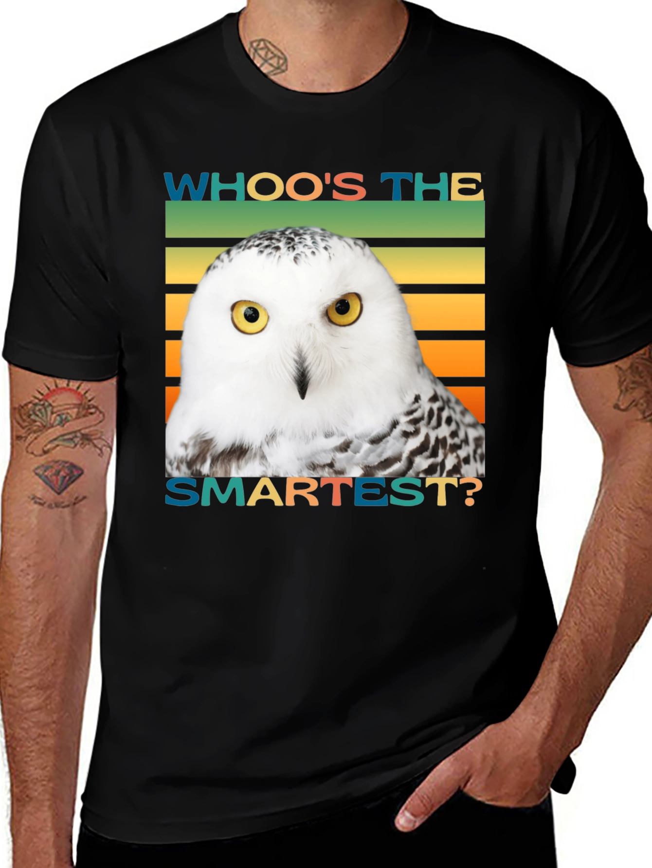 Variant 23 of Whoo's The Smartest Owl T-Shirt