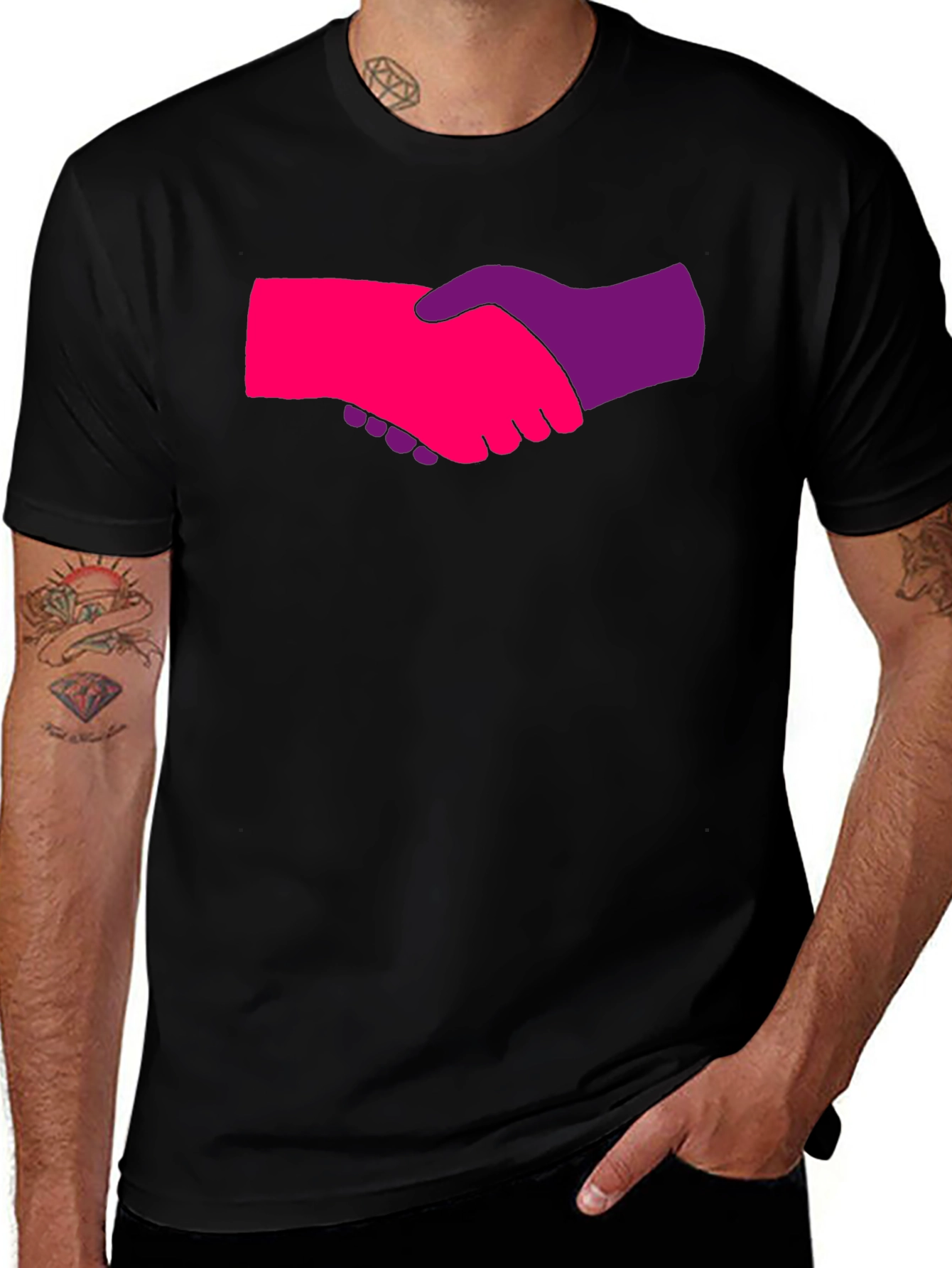 Handshake Graphic Tee - Stylish Unisex T-Shirt