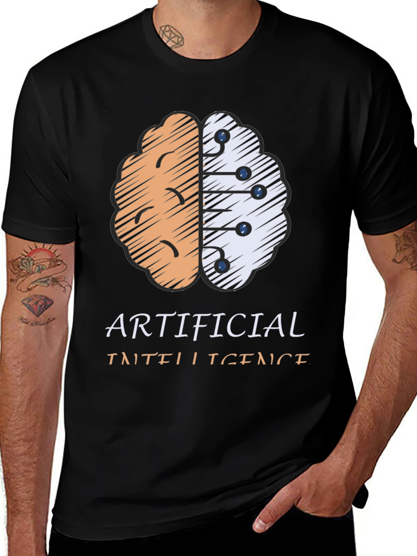 Artificial Intelligence Brain Graphic T-Shirt