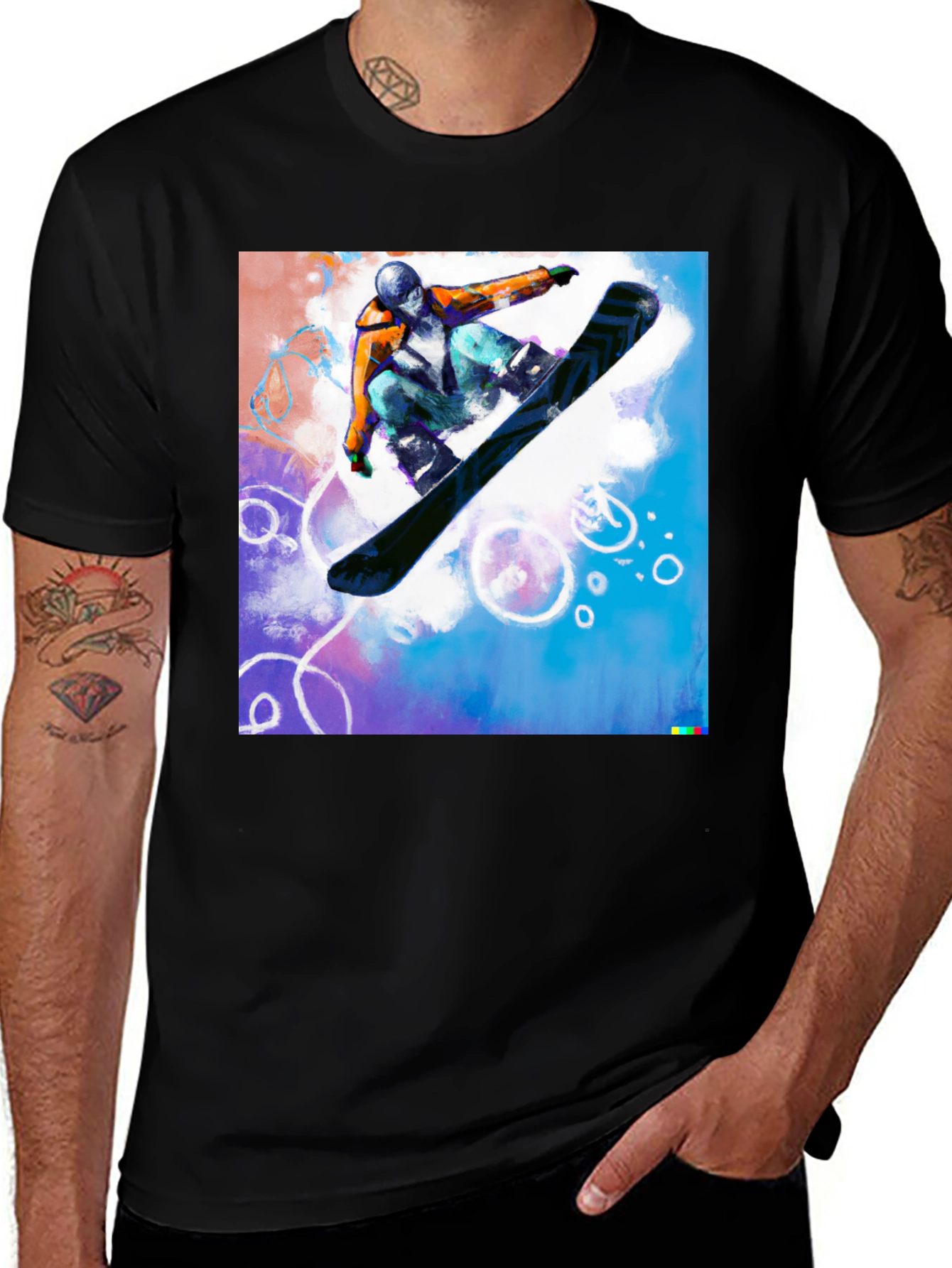 Variant 20 of Snowboarder Graphic Tee - Black