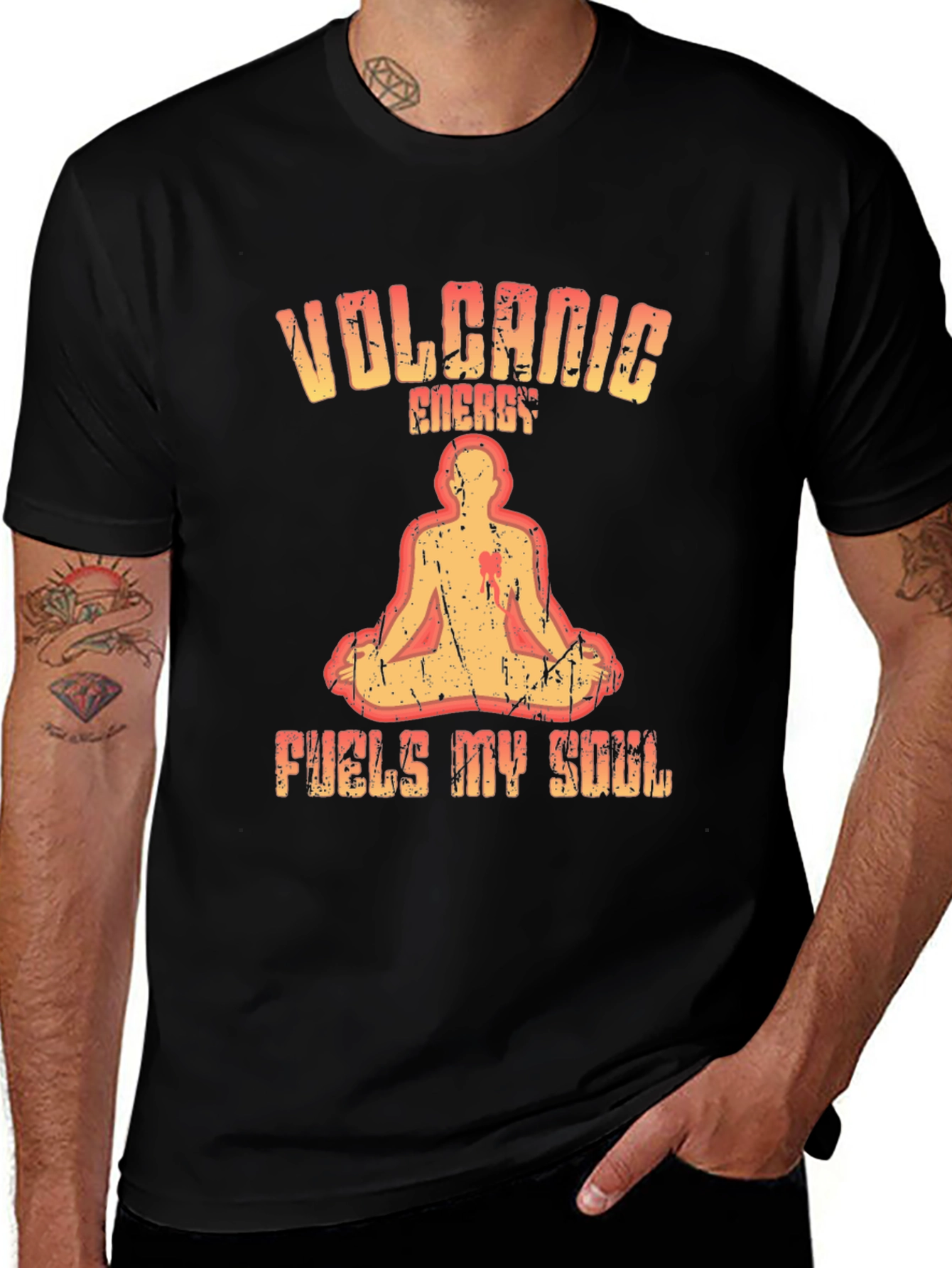 Black Volcanic Energy Graphic Tee - Men's Black T-Shirt main image